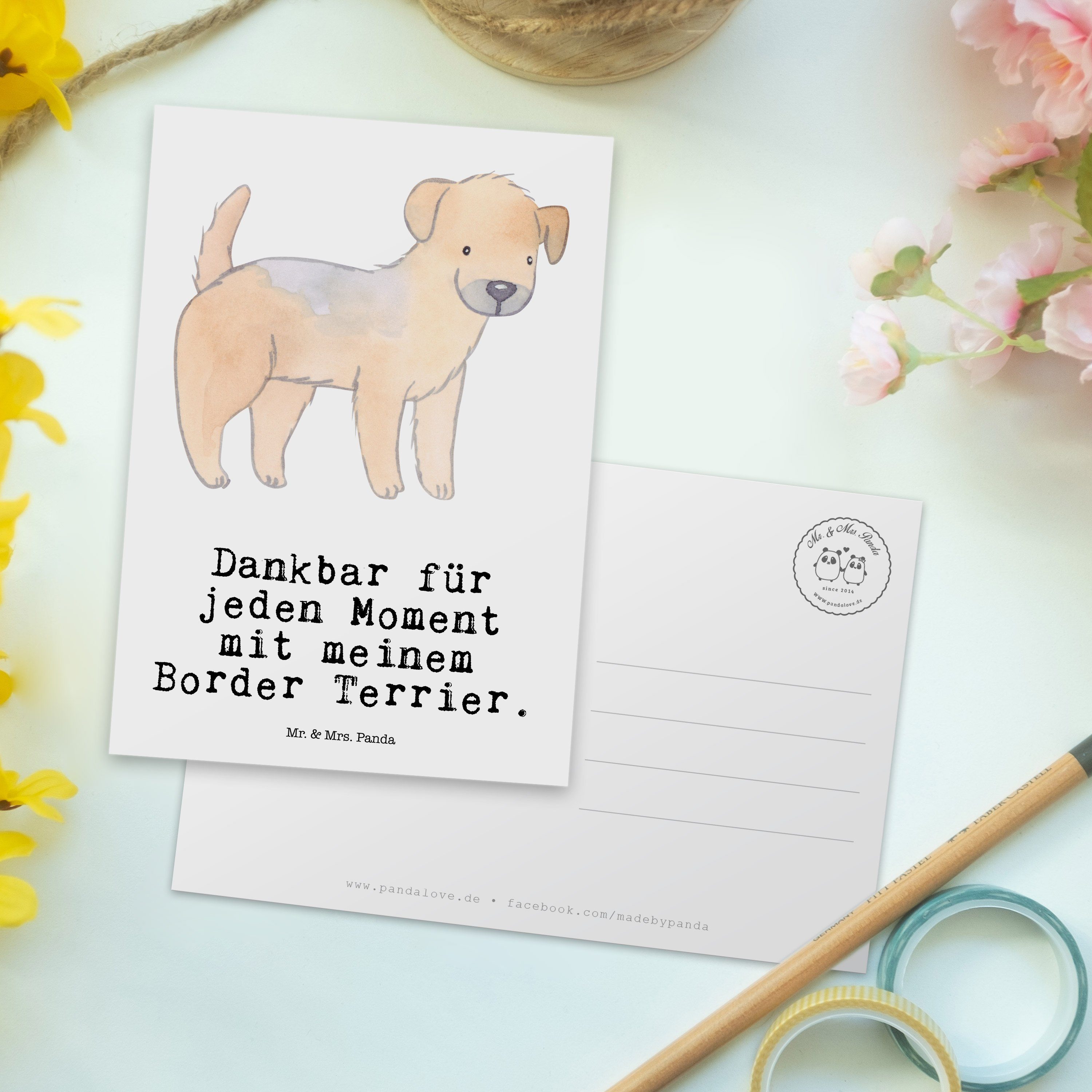 Hunderasse, - Einladungskarte Mr. Postkarte Terrier Weiß Moment Mrs. Geschenk, - & Border Panda