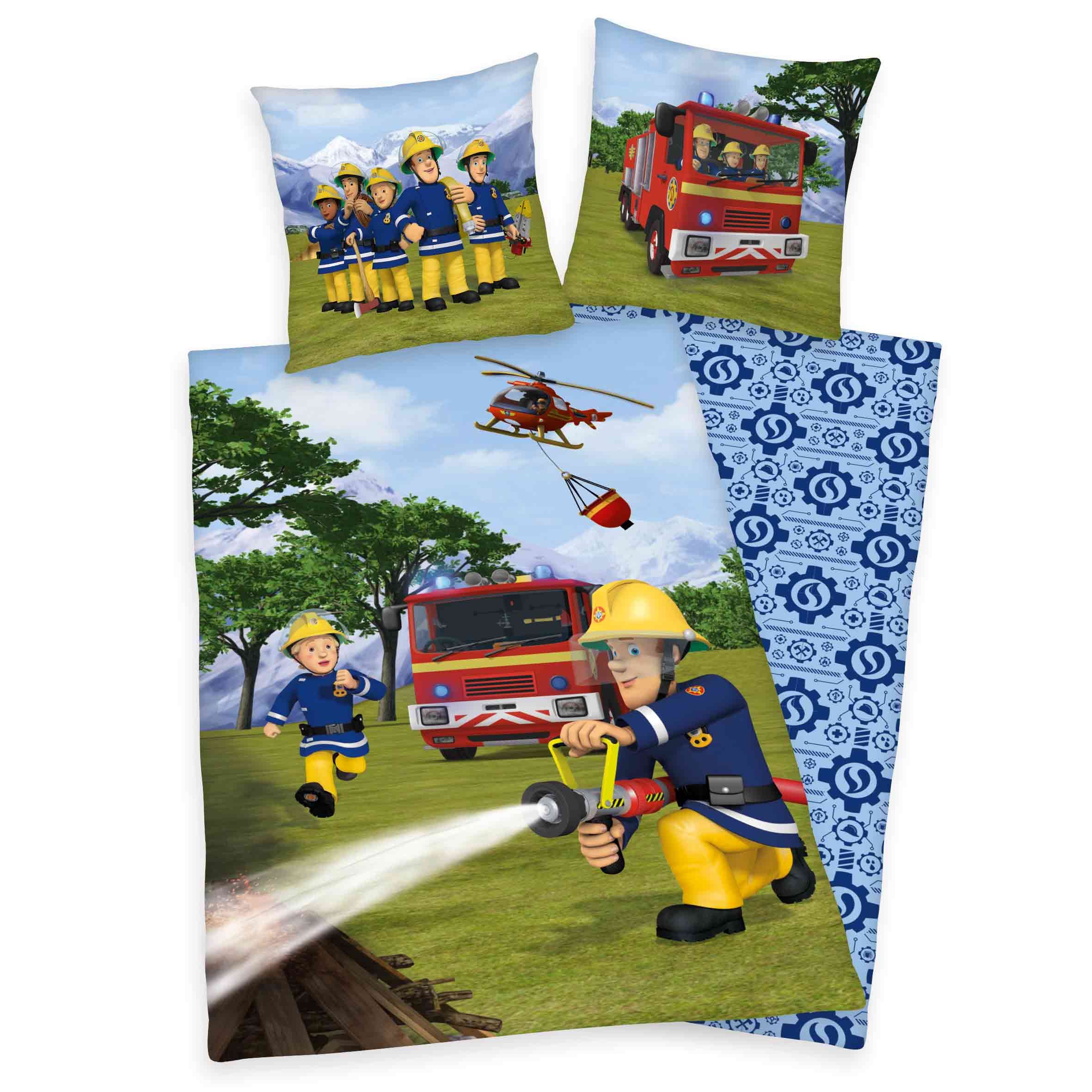 Stoffschmiede Kinderbettwäsche - Feuerwehrmann ‘Sam’, 100% Baumwolle