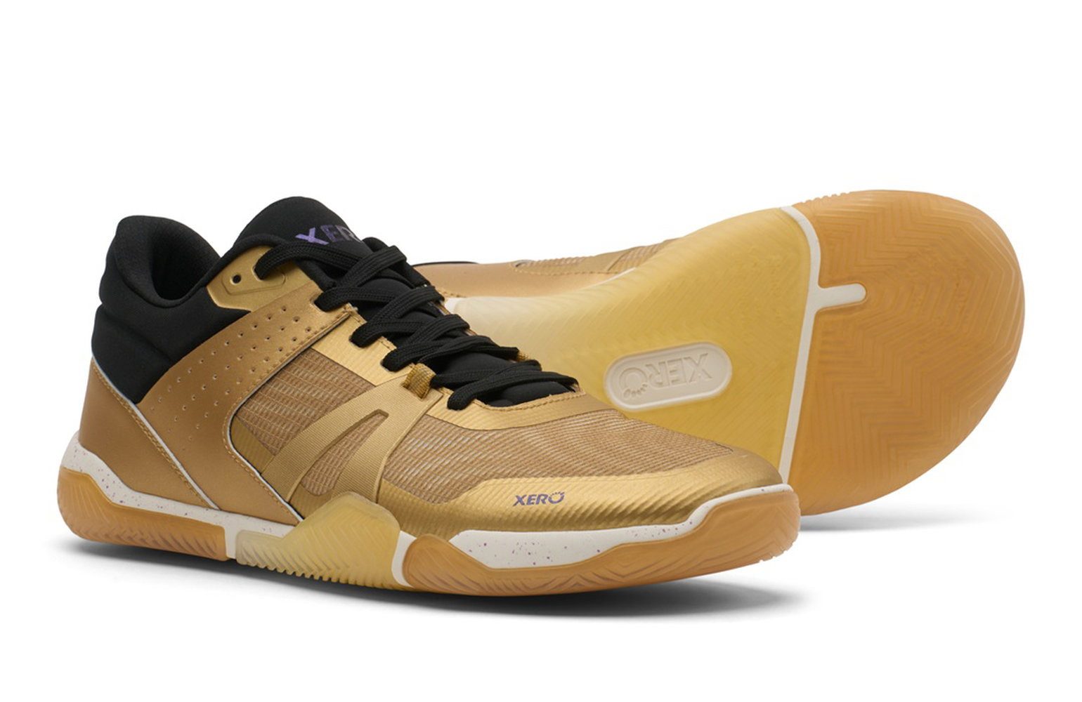 Xero Shoes Barfussschuhe Indoor X1 Low (Minimal-Basketball) gold/schwarz Herren Fitnessschuh