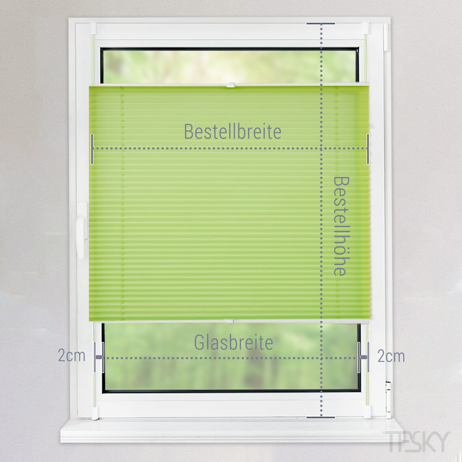 OUBO Plissee ohne Bohren Klemmfix, lichtdurchlässig Rollo, Lichtschutz, Easyfix, Klemmfix, mit Klemmträger, Sichtschutz und Sonnenschutz für Fenster & Tür – Bild 4 von 5