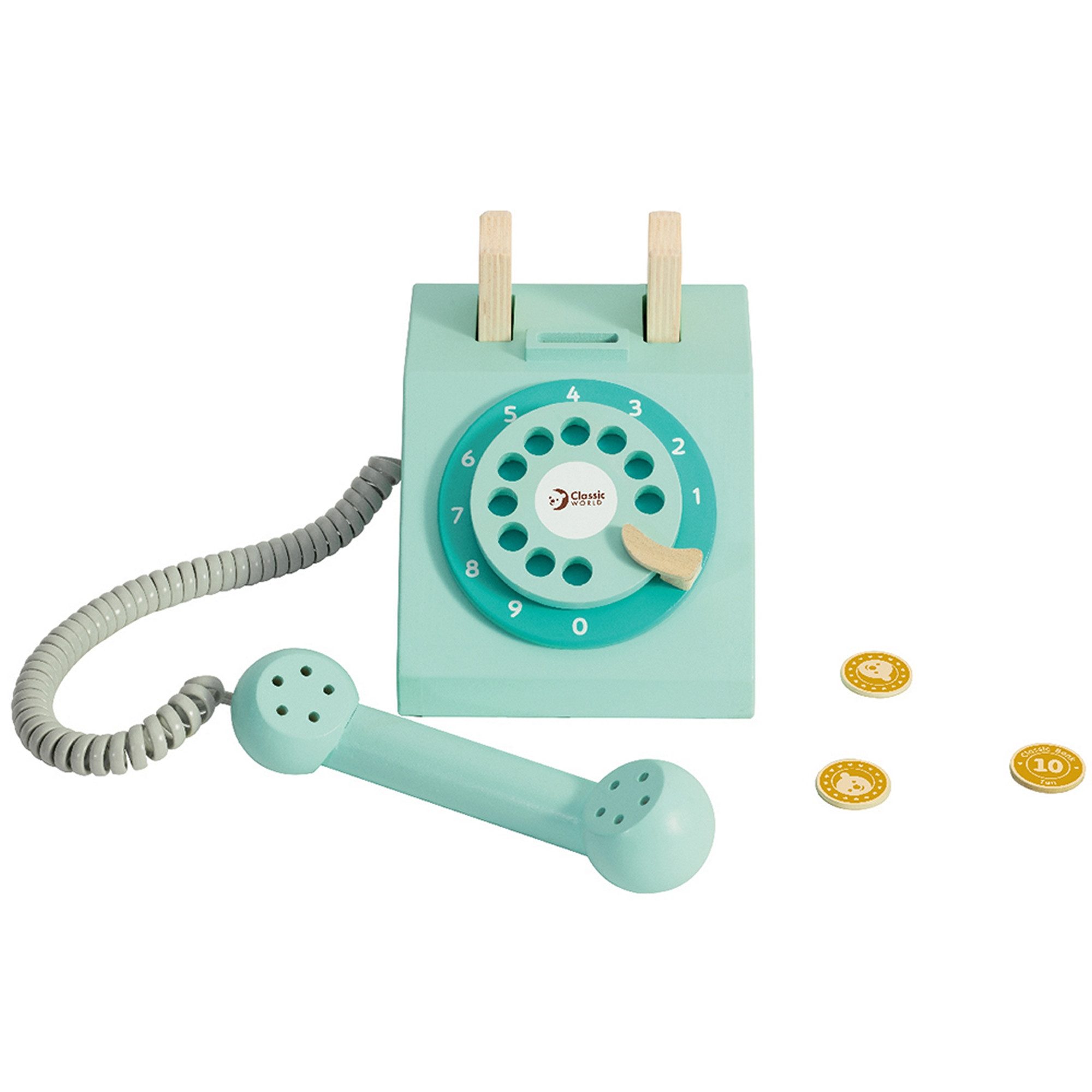 Classic World Spieltelefon Classic World - Telefon mit Hörer - 19x15,5x15cm - ab 3 Jahre, (Klassisches Telefon, 1-tlg)