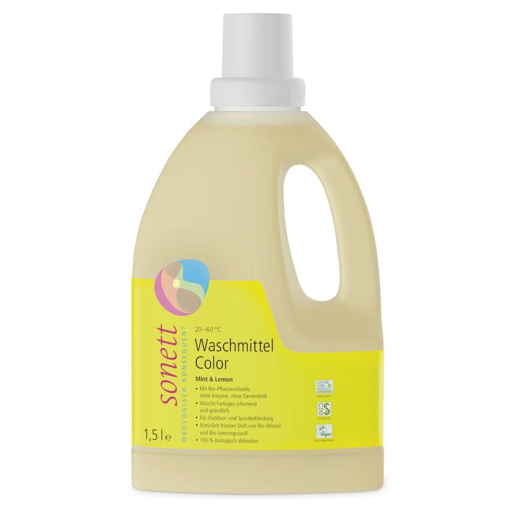 Sonett Waschmittel Color Mint u. Lemon 1.5 Liter Vollwaschmittel