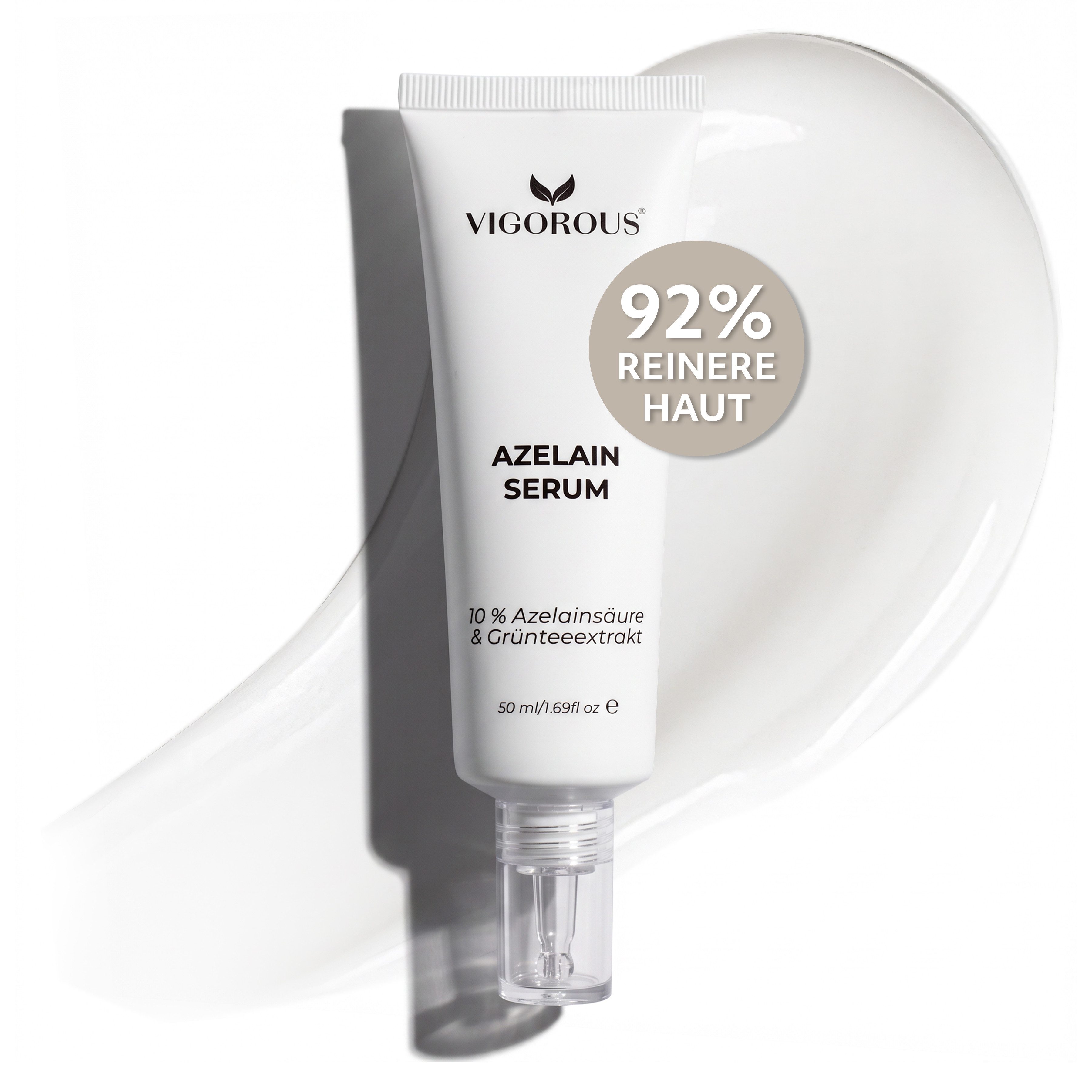 Vigorous Cosmetics Gesichtspflege Azelainserum 10% gegen Rosacea, Rötungen, Akne & Pigmentflecken, Reduziert Rötungen & Unreinheiten nach ca. 21 Tagen, Made in Germany