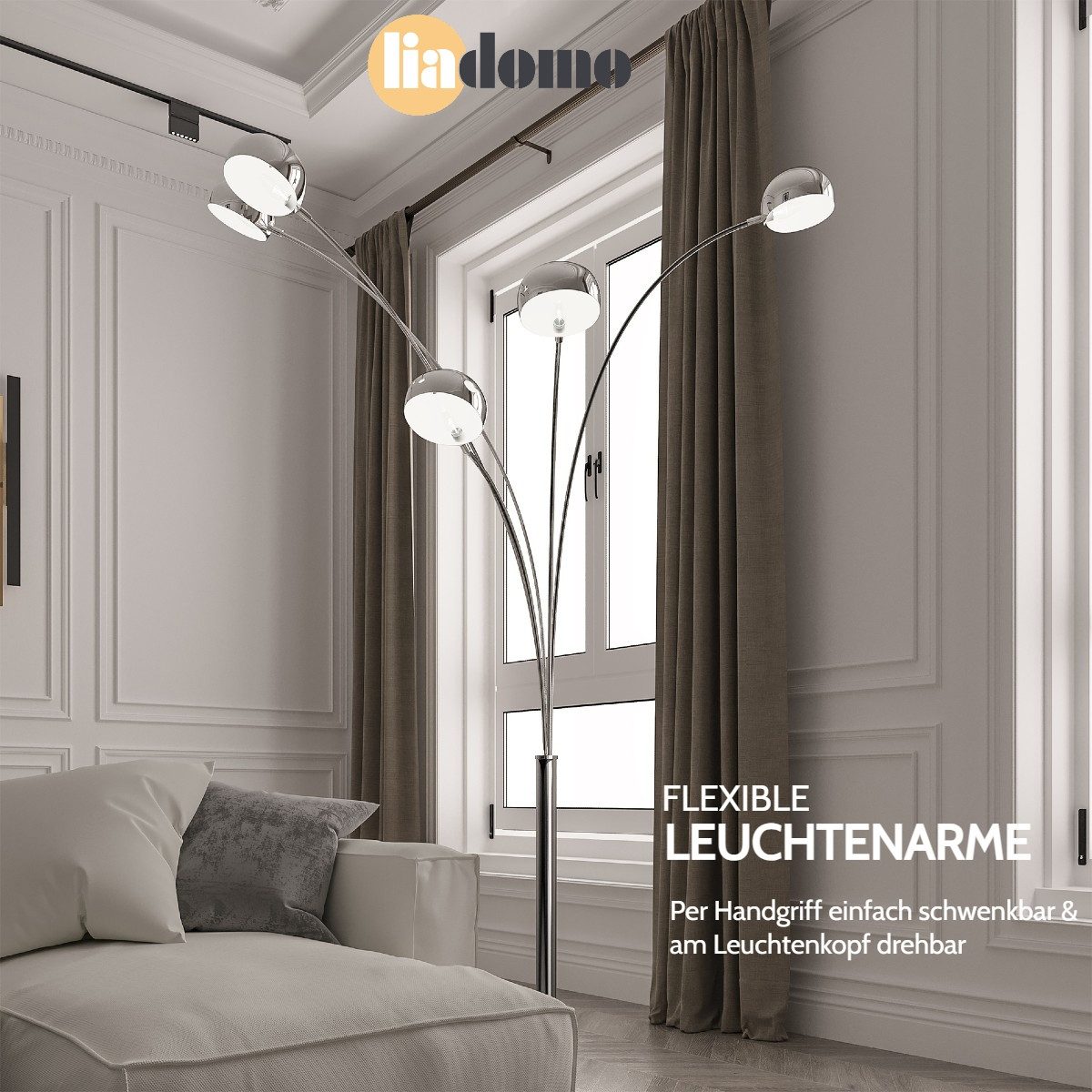 Liadomo Stehlampe Penta, ohne Leuchtmittel, Marmorfuß günstig online kaufen