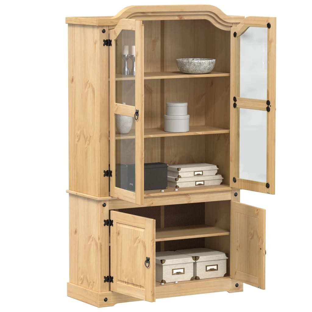 vidaXL Buffet Buffet Vitrine Corona 103,5x42x180 cm Massivholz Kiefer
