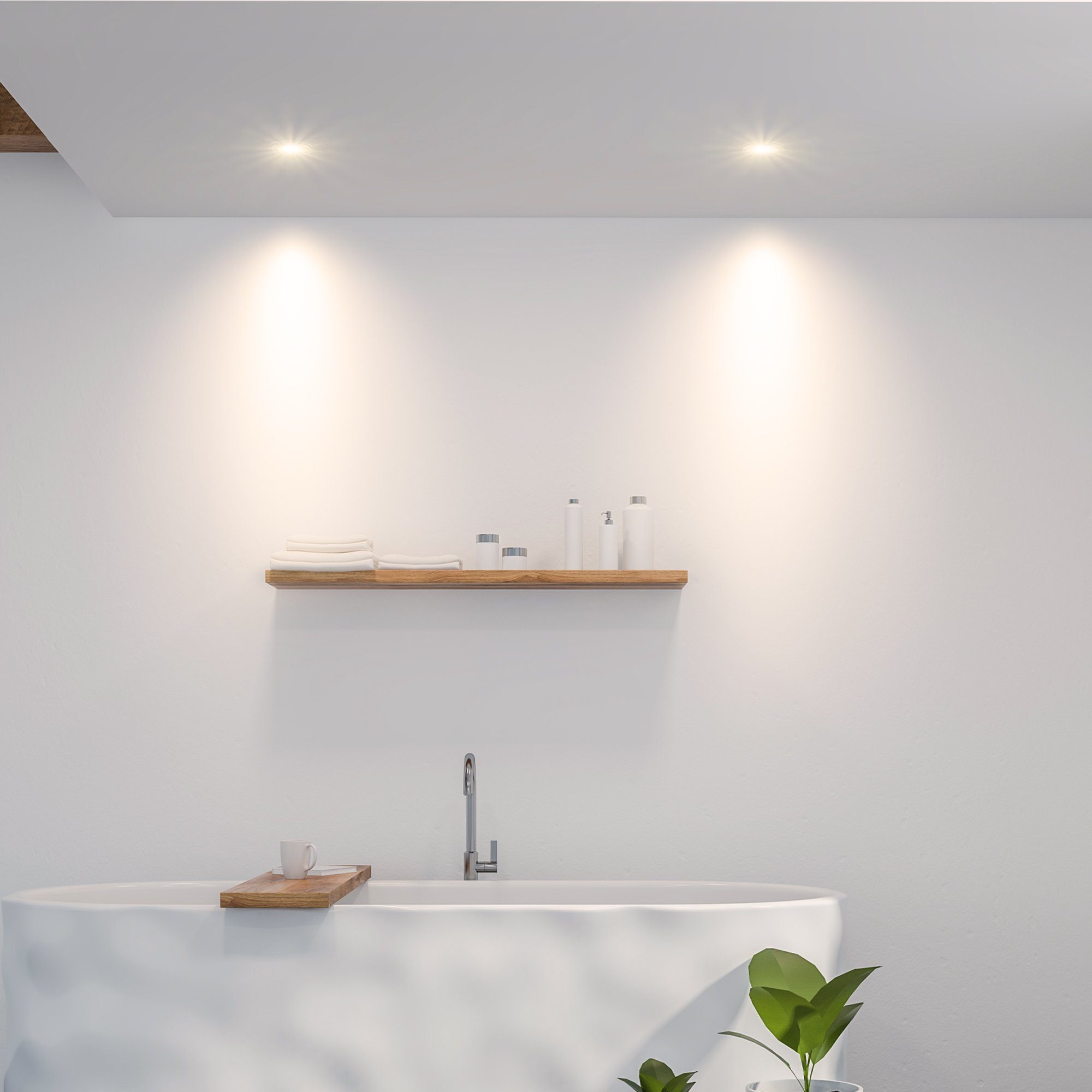 SSC-LUXon LED Außen-Deckenleuchte BEDA Einbaustrahler IP65 flach mit wechselbarem LED Modul 230V, Tageslichtweiß, Warmweiß, Neutralweiß