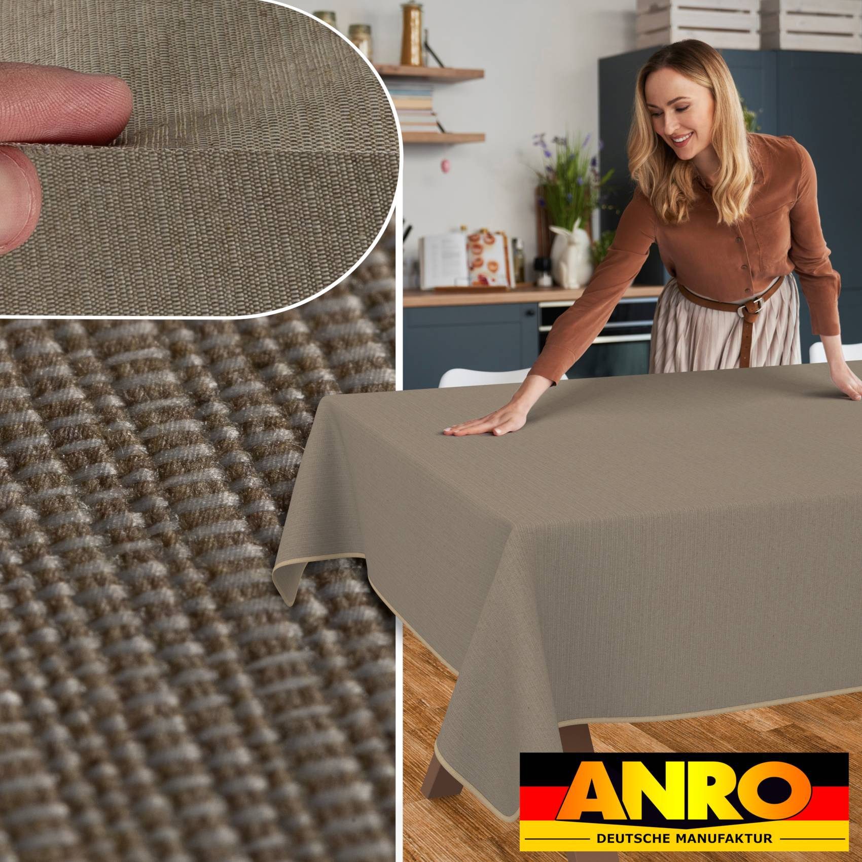ANRO Tischdecke Premium Stoff-Tischtuch mit Beschichtung günstig online kaufen