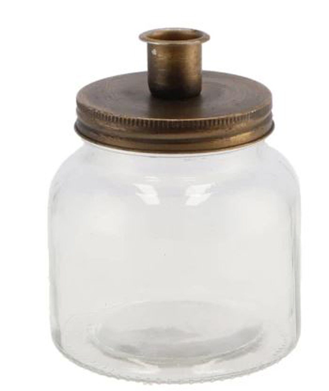 Daan Kromhout Kerzenhalter Kerzenhalter Glas St) x klar Drehverschluss / 11 cm antik (1 11 gold