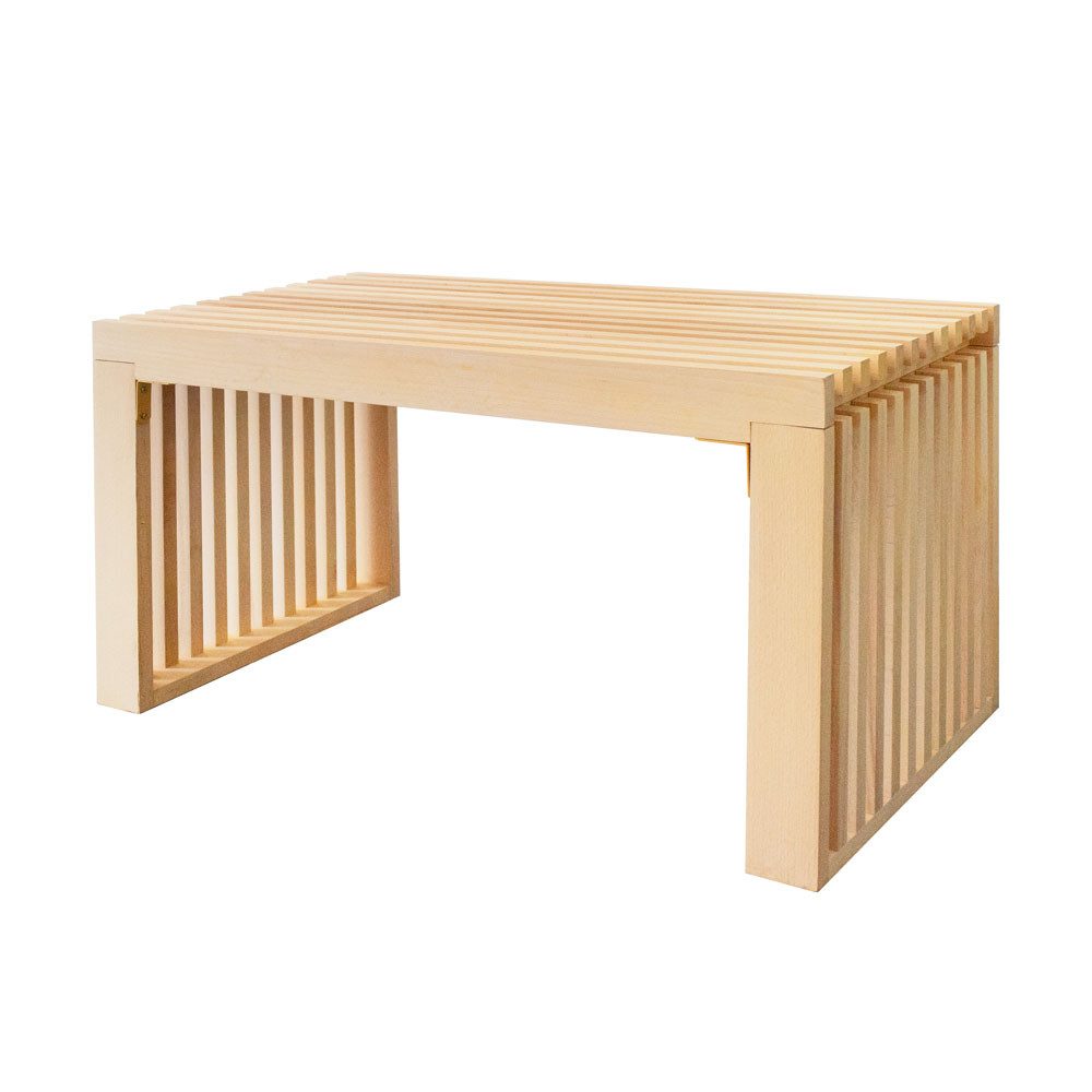 HOME DELUXE Sitzbank aus Holz LORA - 78 x 40 x 42 cm, Kiefernholz, Lamellen, Flurbank, Bettbank, Garderobenbank