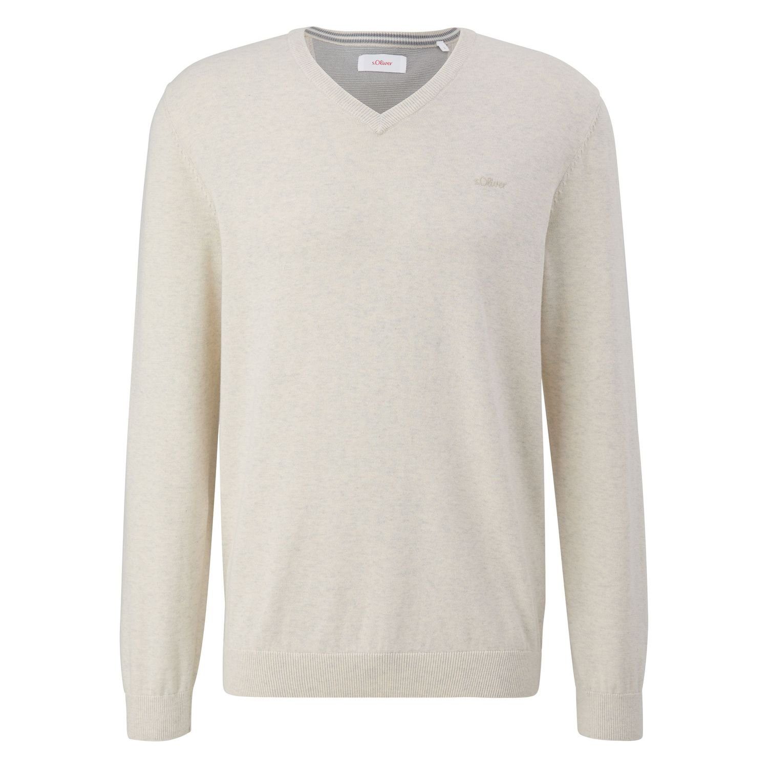 s.Oliver Strickpullover Strickpullover mit Logo-Stickerei Logo günstig online kaufen