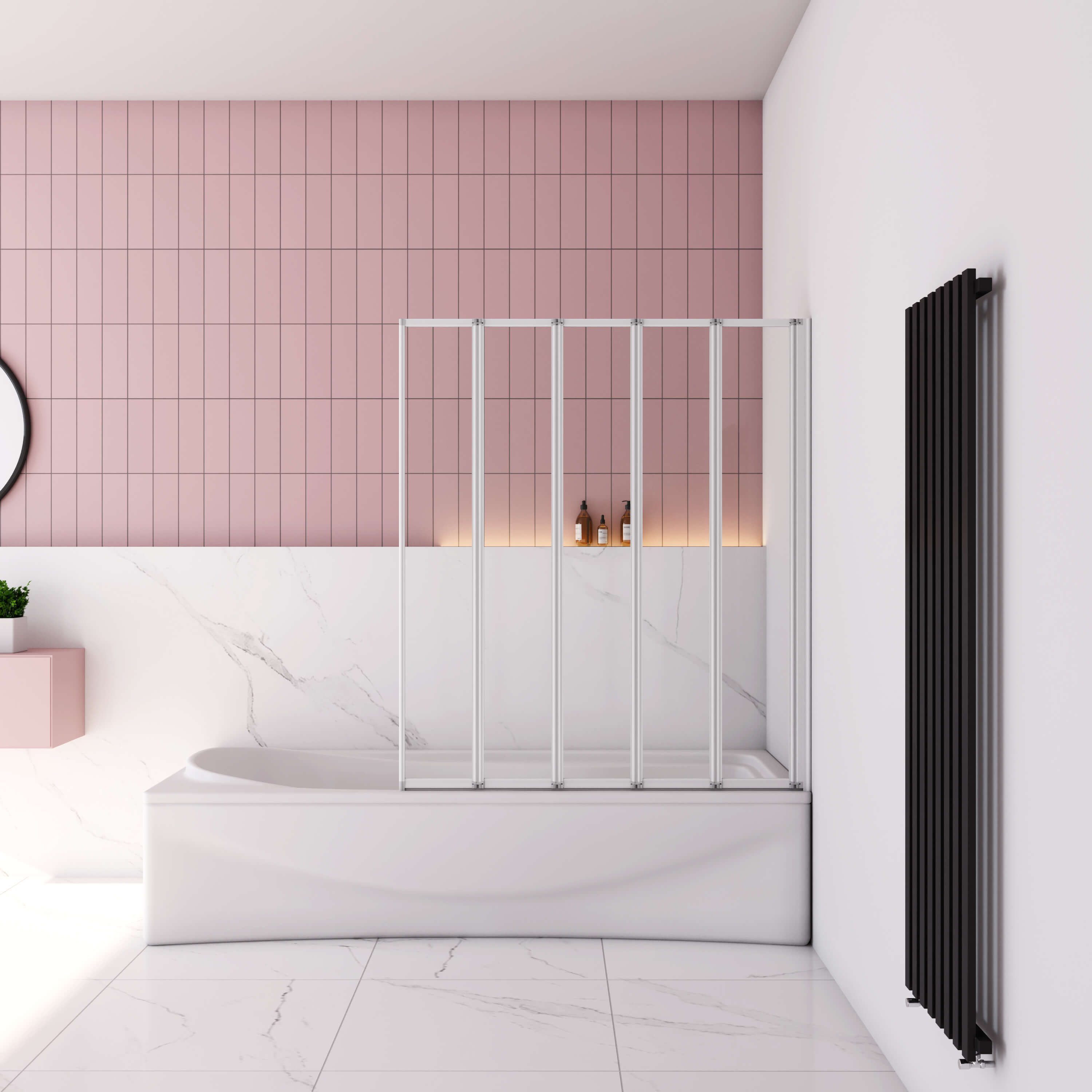 AICA Badewannenaufsatz 3, 4, 5-teilig Faltwand Aufsatz Duschwand Badewanne günstig online kaufen