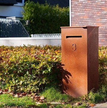 Adezz Briefkasten Briefkasten Case Cortenstahl, inkl. 2x Schlüssel