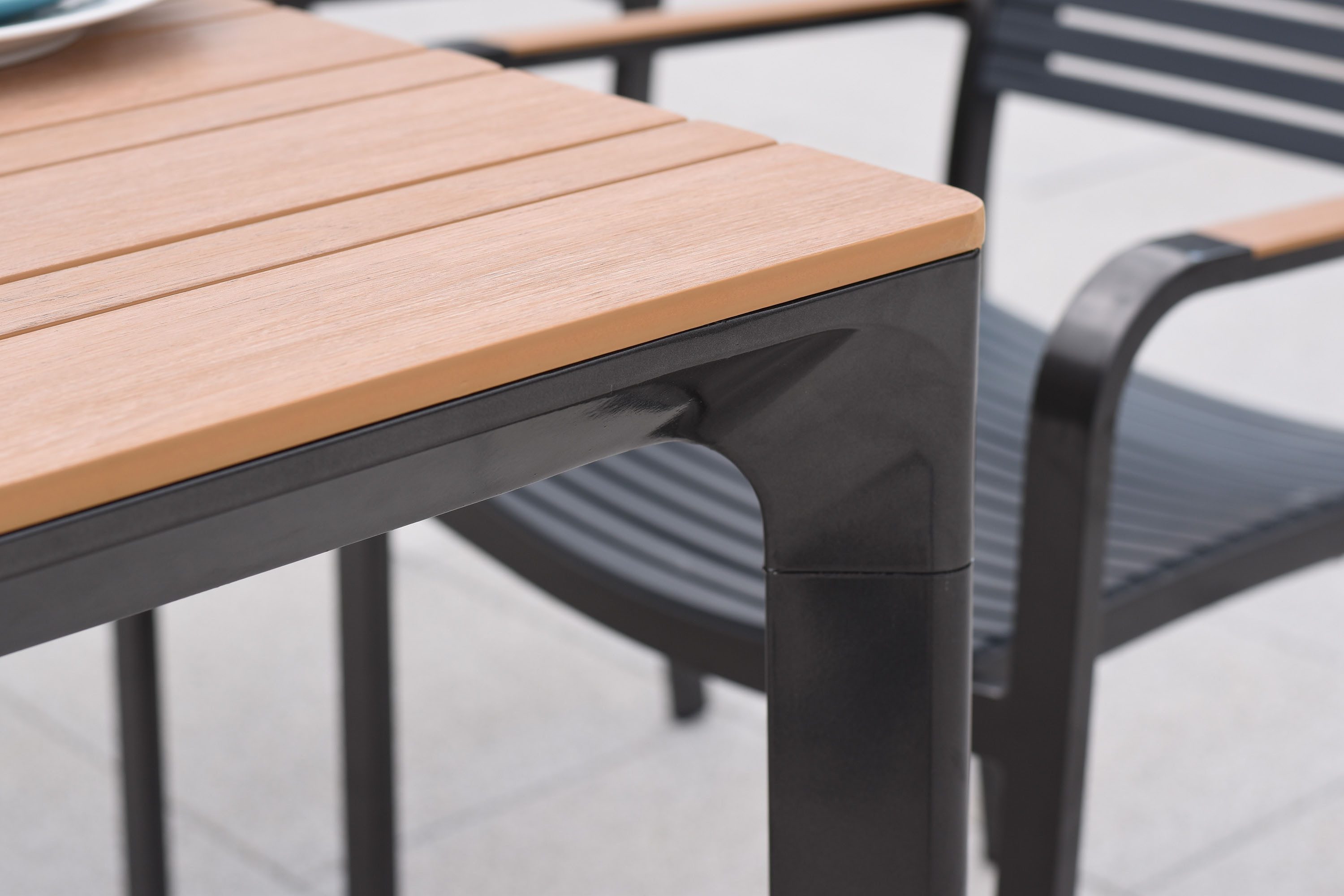 MERXX Gartentisch rechteckig (1-St), Tischplatte aus Kunststoff in Holzoptik