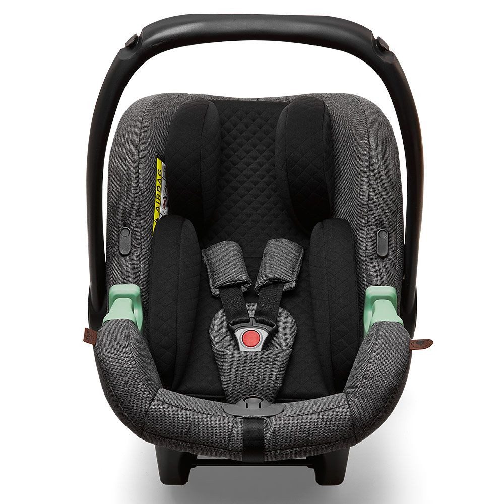 ABC Design Babyschale Tulip - Diamond Edition - Asphalt, (2-tlg), Gruppe 0+ Baby Autositz - ab Geburt bis 13 kg inkl. Zusatzverdeck