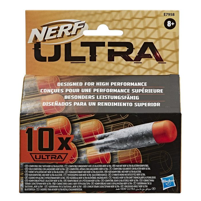 Hasbro Blaster 10 Ultra Darts Nachfüllpack Nachfüllpack mit 10 Nerf Ultra Darts in coolem schwarz schimmernden Look