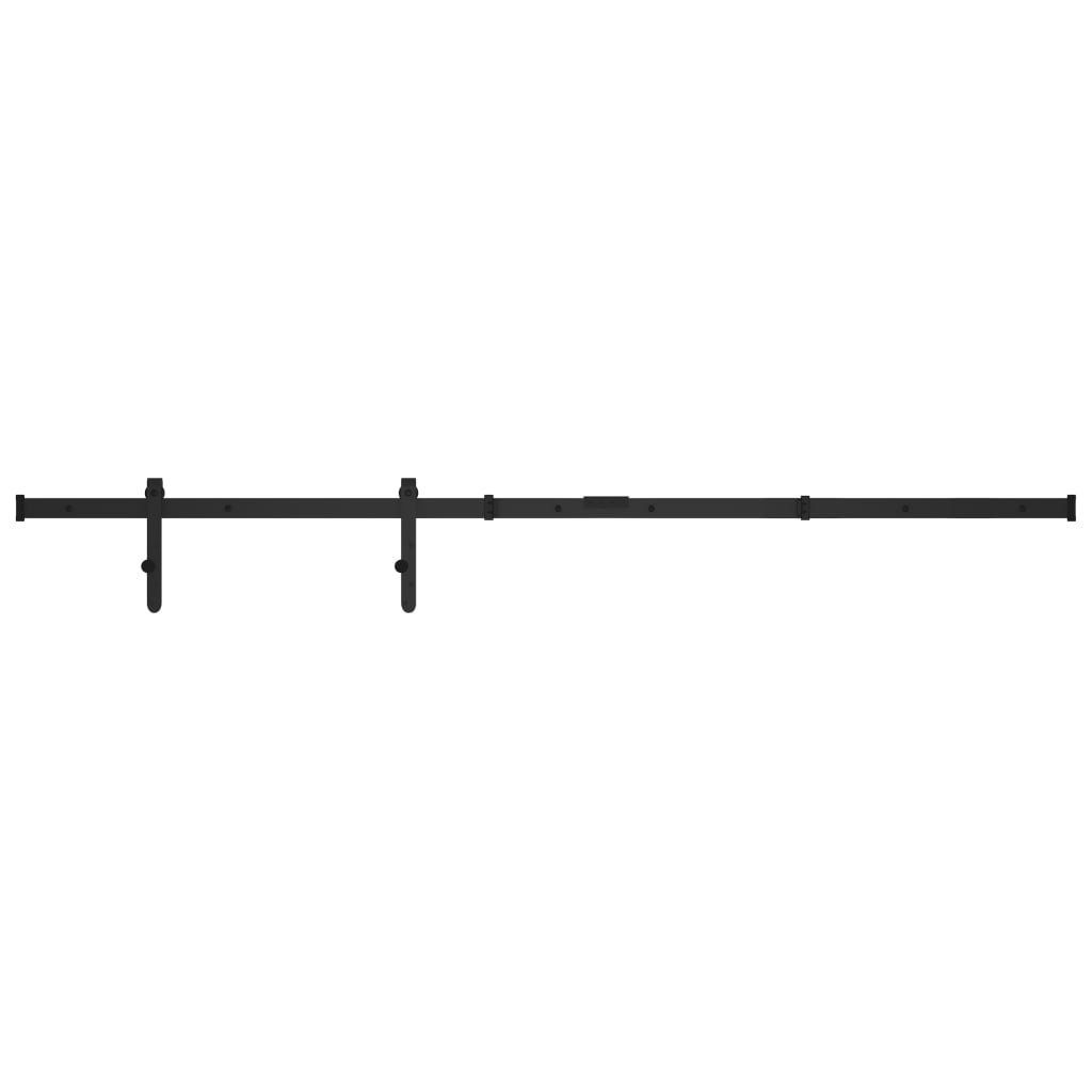 vidaXL Zimmertür 152 cm Schiebetürbeschlag Kohlenstoffstahl 152 cm inkl Schienen Rolle