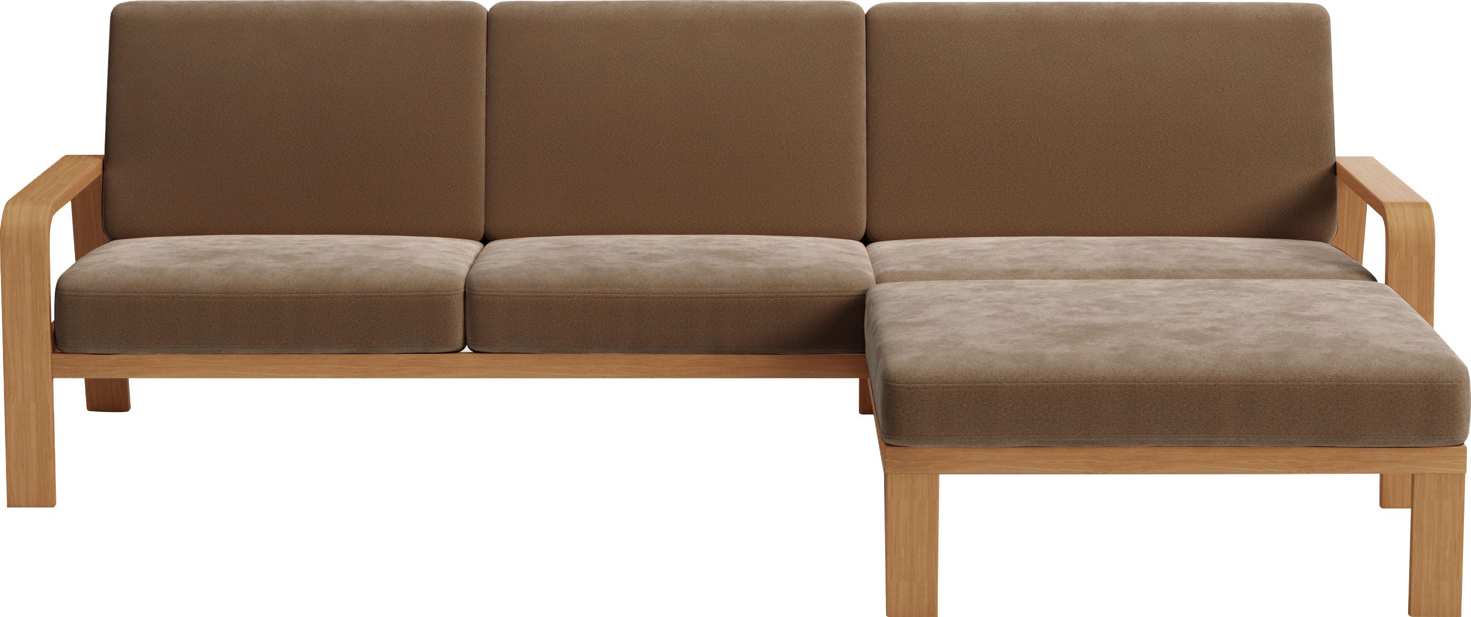 sit&more Ecksofa Kolding L-Form, Armlehnen aus eichefarbigem Buchenholz, verschiedene Bezüge und Цвета(ов)