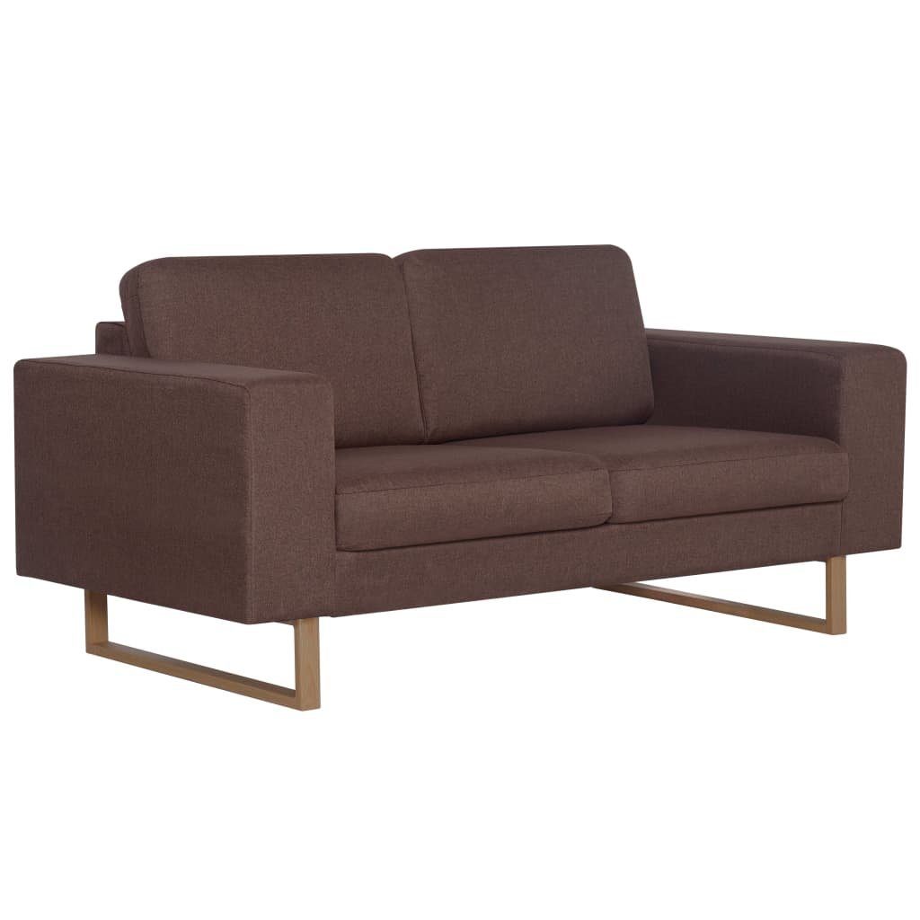 Braun 2-Sitzer-Sofa Couch Stoff Sofa vidaXL