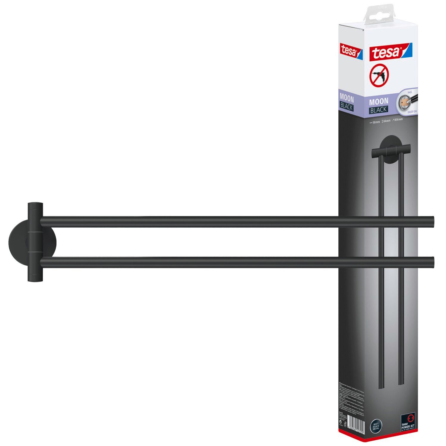 tesa Handtuchhalter MOON Handtuchhalter 2-armig ohne Bohren - 8,4 cm : 5 cm günstig online kaufen