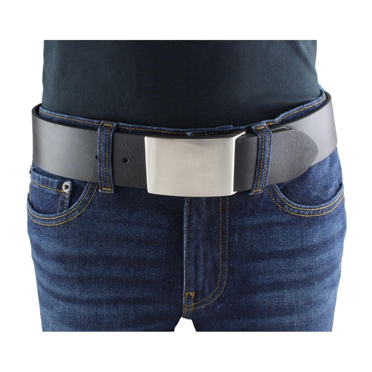 für 5,0 BELTINGER - Vollrindleder Jeans-Gürtel - Herren aus Marine, Gürtel Silber 50mm cm Jeans Ledergürtel