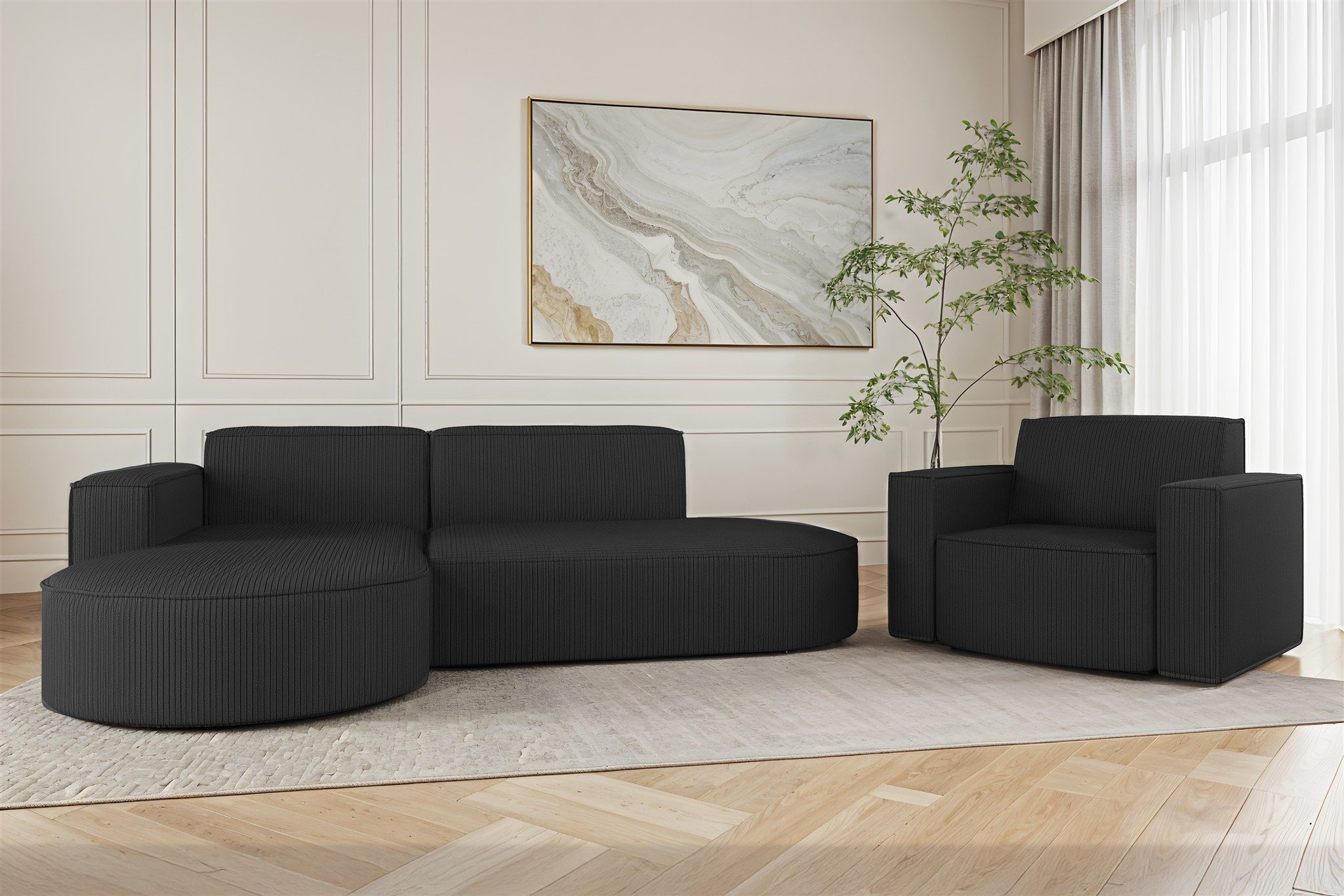 Fun Möbel Polstergarnitur Sofaset Designerecksofa PALMA günstig online kaufen