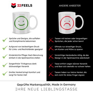 22Feels Tasse Stiefpapa Geschenk Vatertag Bonus Stiefvater Geburtstag Kaffeetasse, Keramik, Made in Germany, Spülmaschinenfest