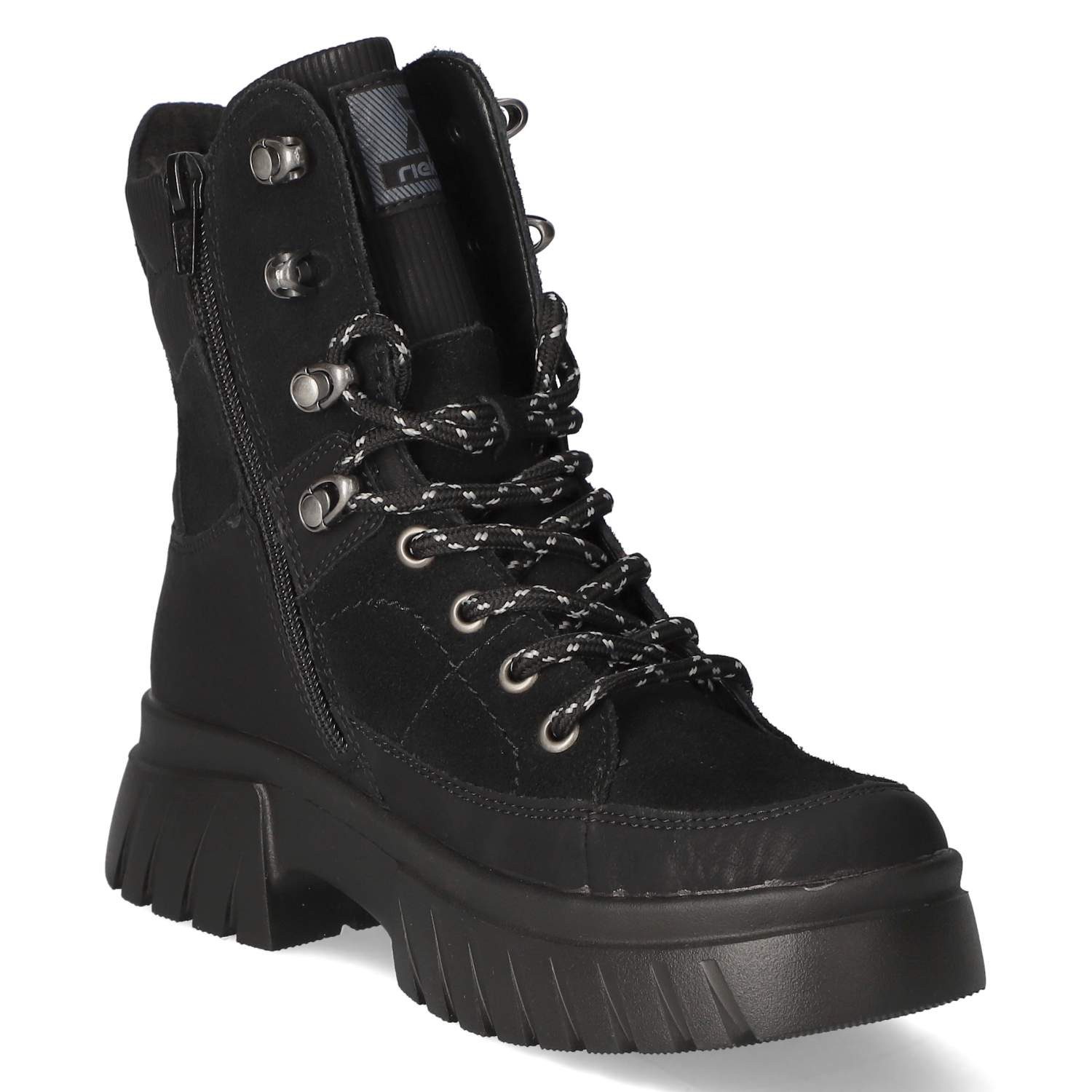 Rieker Rieker W1871-00 Damen Leder und Synthetik black Schnürstiefel