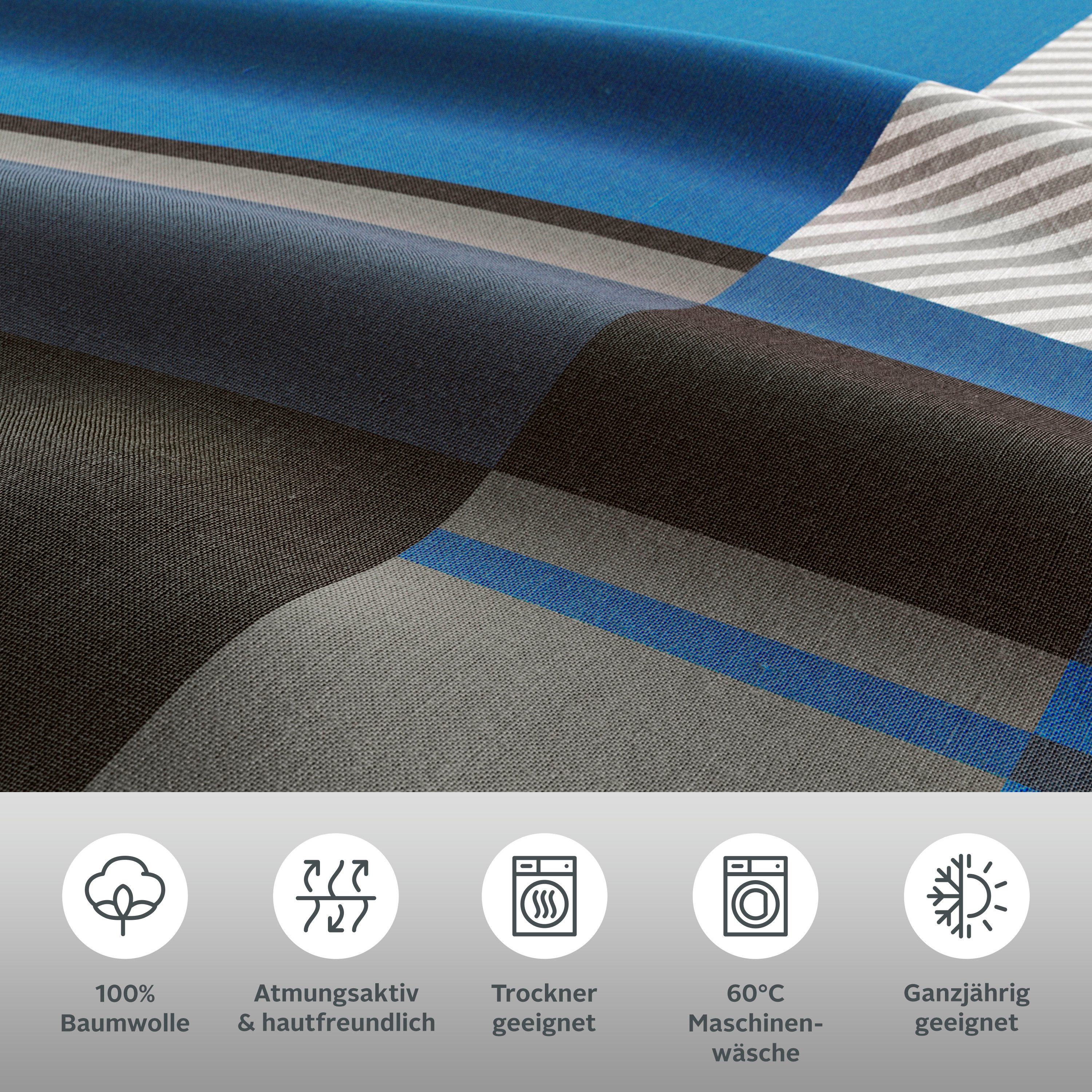 my home Bettwäsche NINA, in verschiedenen Qualitäten, Linon, 2 teilig, in den Größen: 135x200 oder 155x220 cm