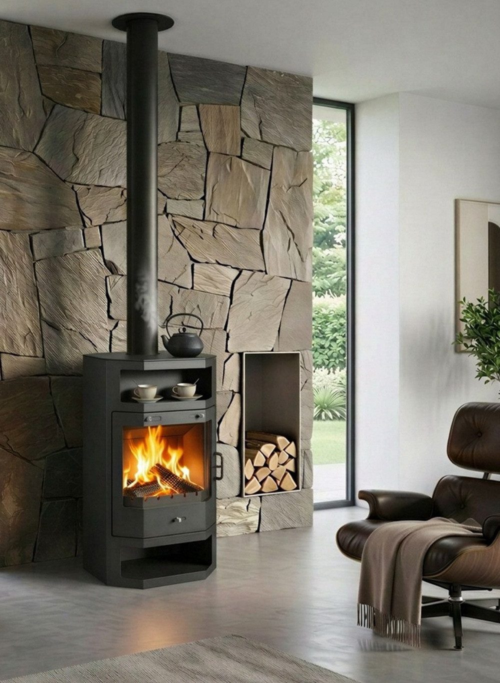 Victoria 05 Kaminofen Victoria Opus mit Prismascheibe, 9,0 kW – Bild 2 von 3