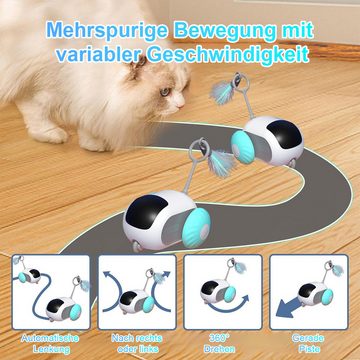 DOPWii Tier-Aktivitätsspiel Interaktives Katzenspielzeug, Intelligentes, elektrisches Katzenspielzeug, USB-Aufladung, Blau, Orange