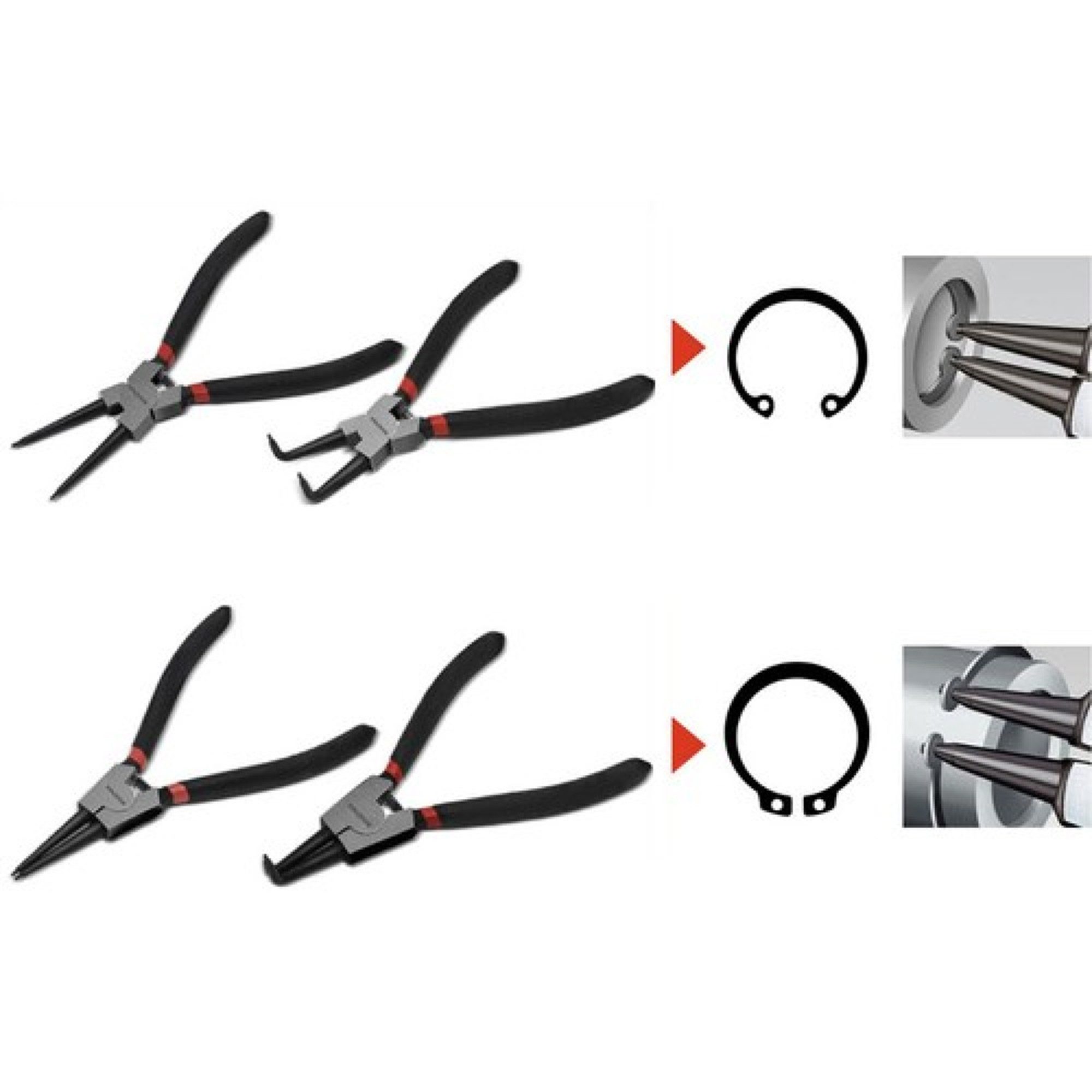 TSB Werk Sicherungsringzange 4x Sprengringzangen Sicherungsring Zange 4tlg Set, Sprengringzange, Seegeringzange – Bild 4 von 5