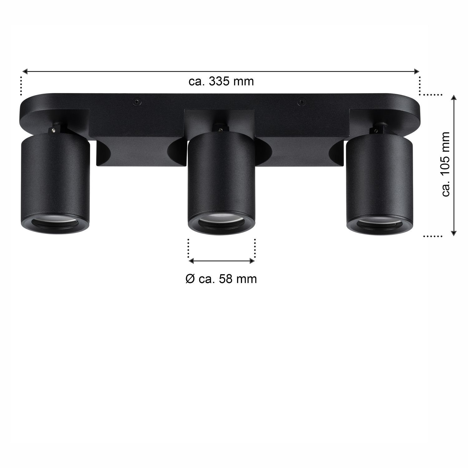 LEDANDO LED schwarz Nirual tauschbar - 3-flammig Deckenspots Spotle - GU10 - LED Deckenleuchte