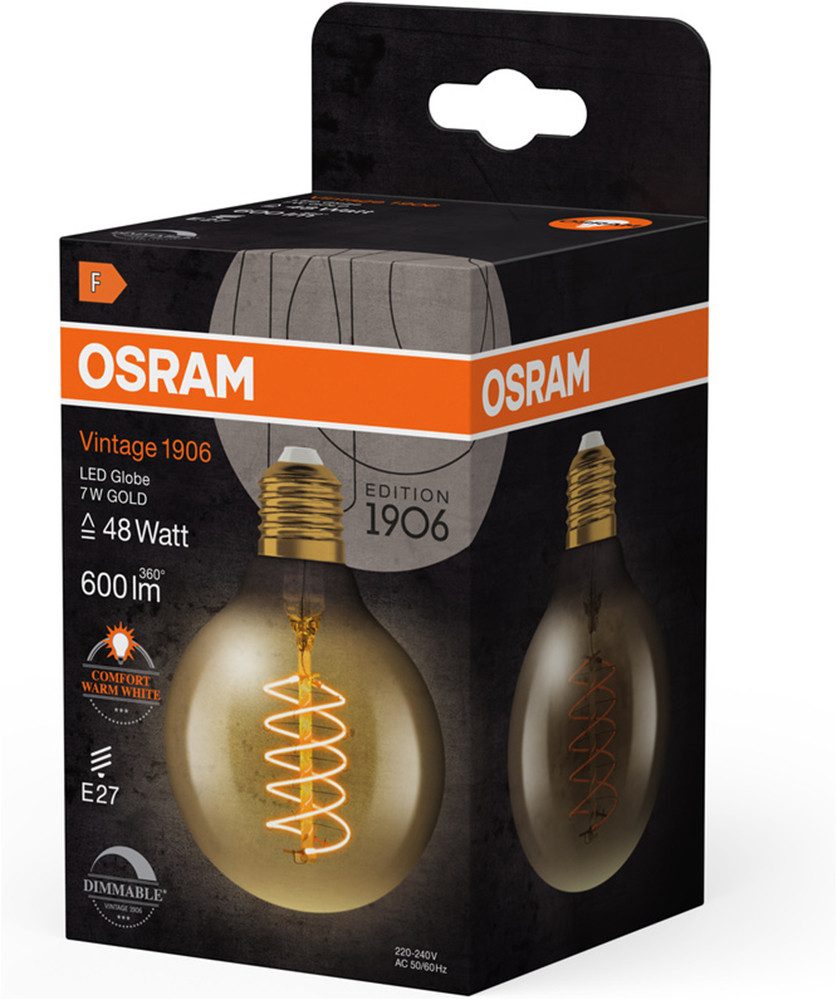 Osram LED-Filament LED-Lampen Vintage, E27, 1 St., Warmweiß