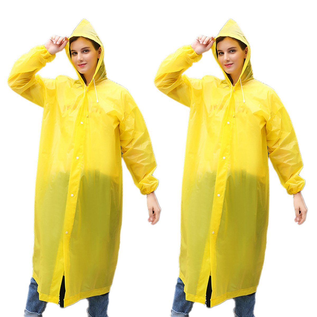 ZmdecQna Regenjacke 2PCS Leichter Gelb Freien für Regenjacken,Wiederverwendbar Wasserdichter