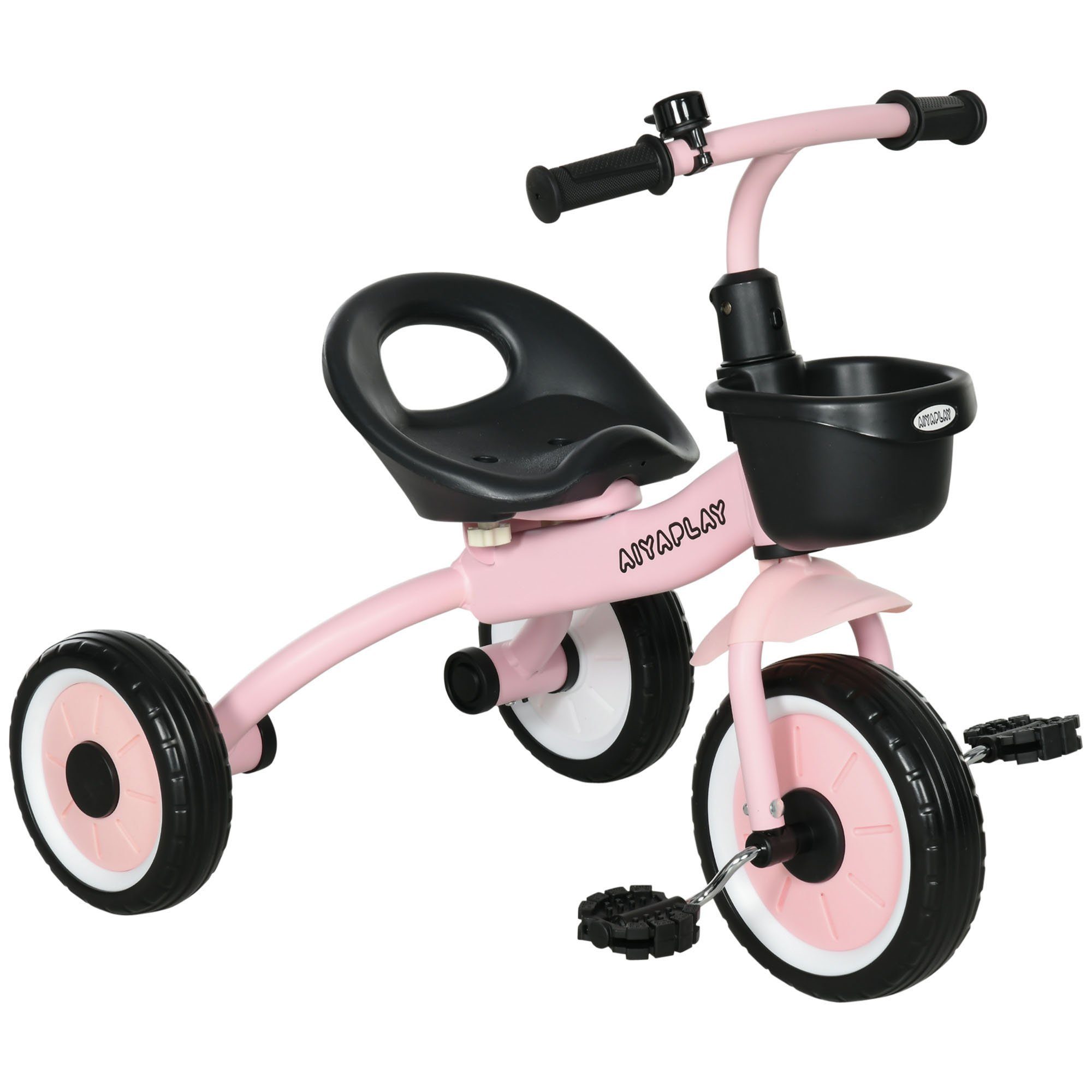 Dreirad Kinderfahrrad mit verstellbarer Sitz Laufrad Lauffahrrad, Metall, Rosa