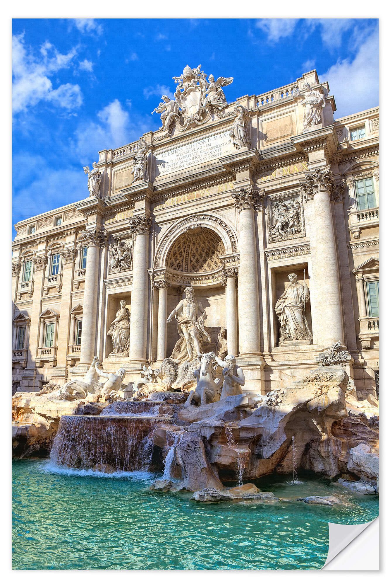 Posterlounge Wandfolie Editors Choice, Trevi-Brunnen unter blauem Himmel, Fotografie