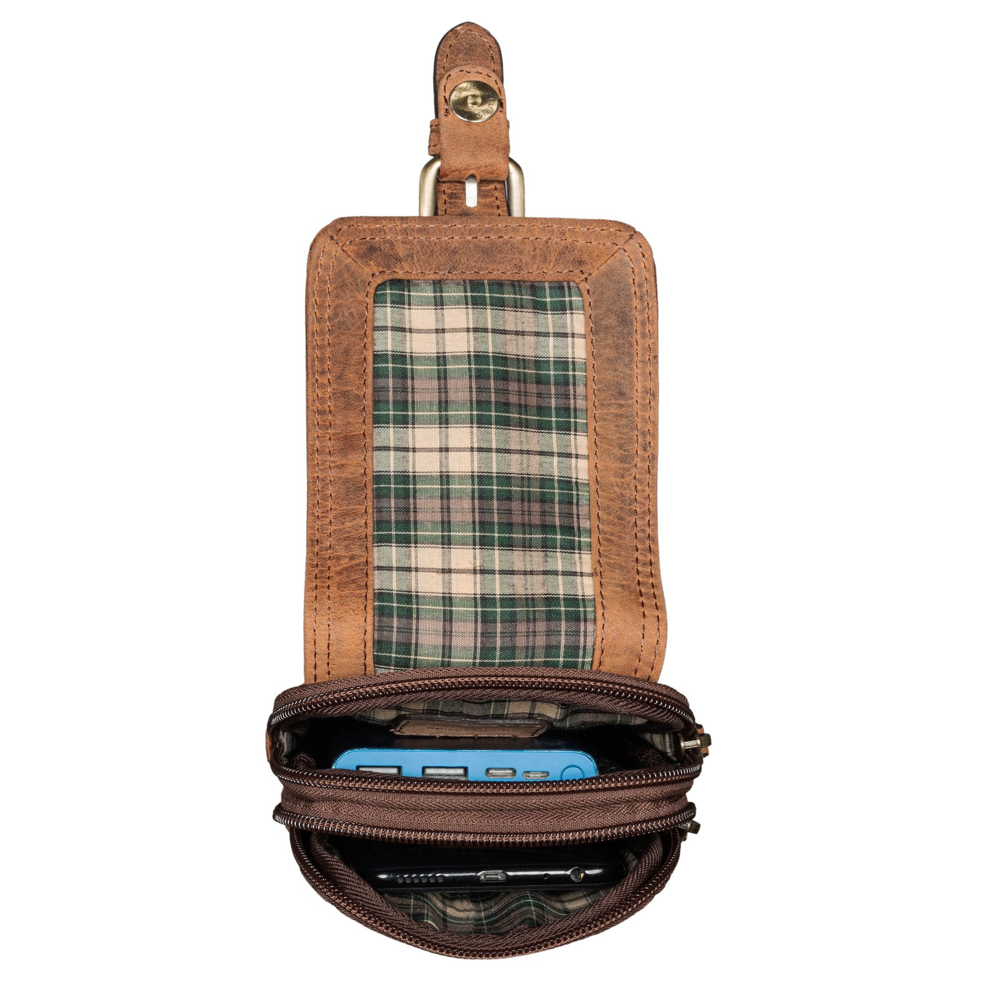 Benthill Gürteltasche Echt Leder Gürteltasche Damen & Herren Hüfttasche Wandertasche, Reißverschlussfach
