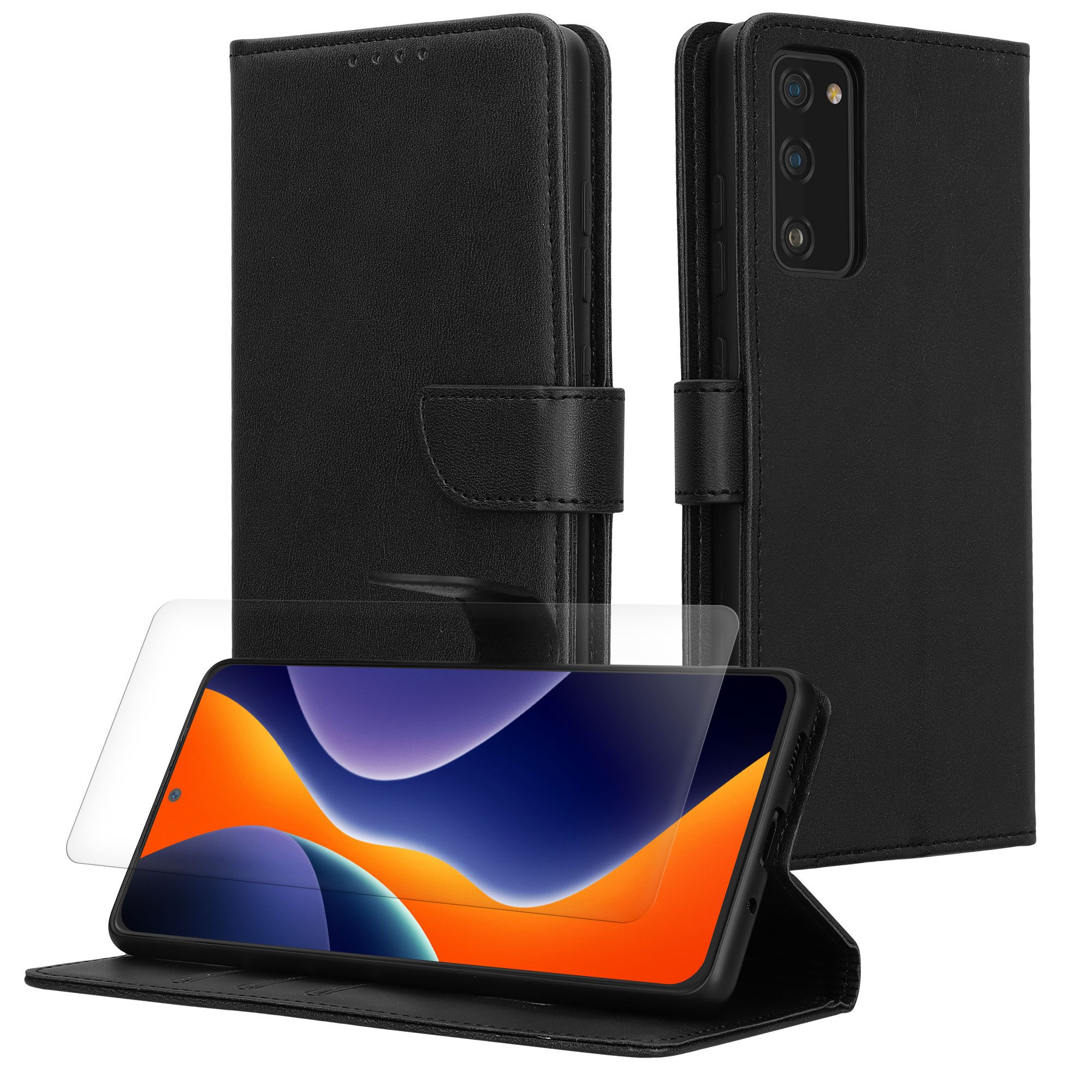 kwmobile Etui Kunstleder Handyhülle für Samsung Galaxy S20 FE Hülle, Brieftaschen Schutzhülle aus PU-Leder mit Displayschutz