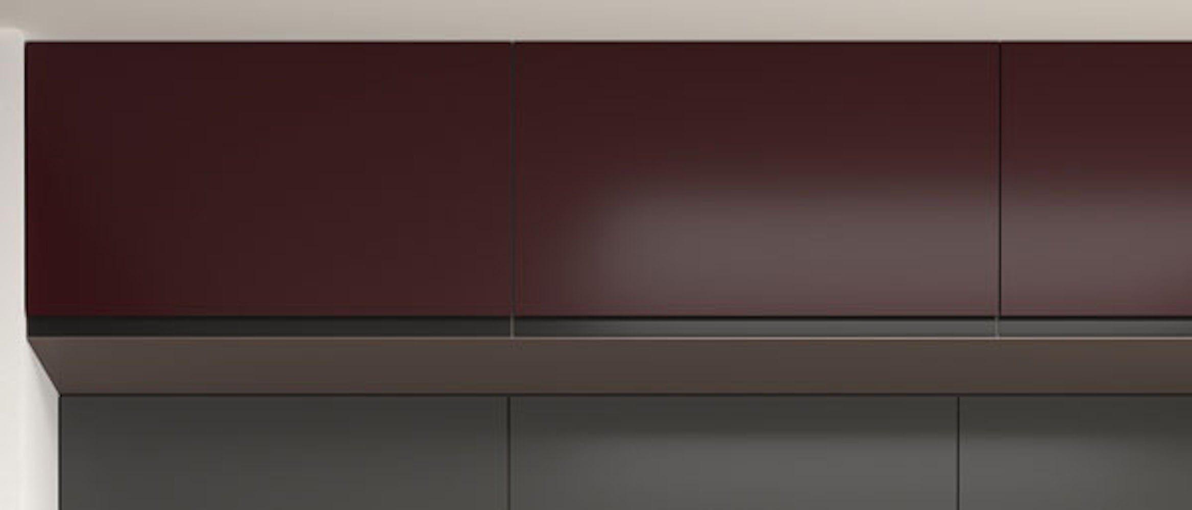 Klapphängeschrank Klappe Feldmann-Wohnen 80cm matt Korpusfarbe graphit wählbar Front- Avellino Acryl grifflos mit und