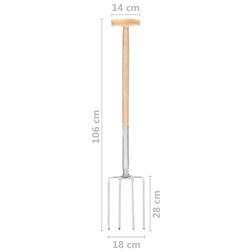 T-Griff Forke Grabegabel und Edelstahl Eschenholz Gartengabel vidaXL Garten Spaten