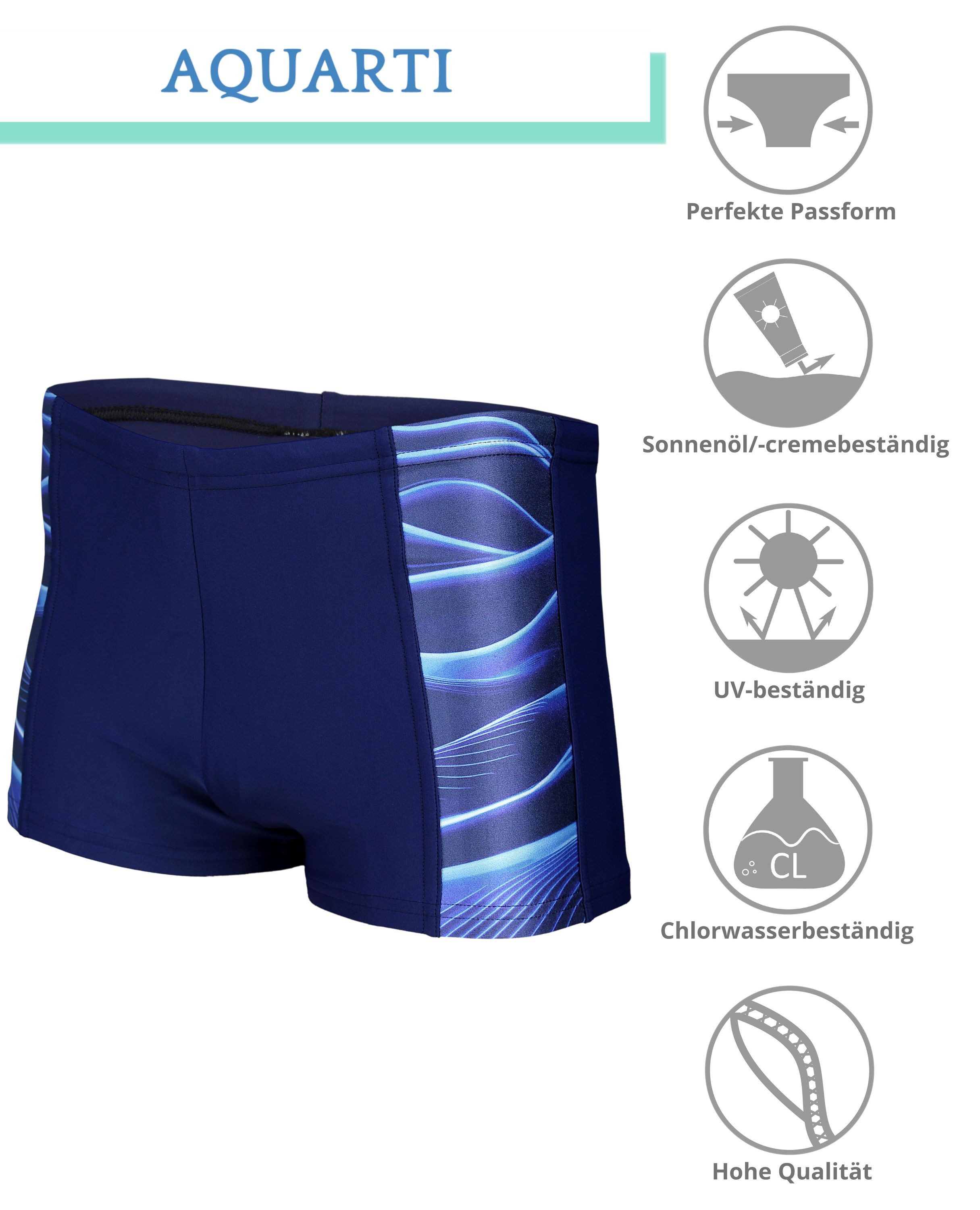 Aquarti Badehose Aquarti Herren Badehose Kurz Sportlich Streifen – Bild 3 von 5