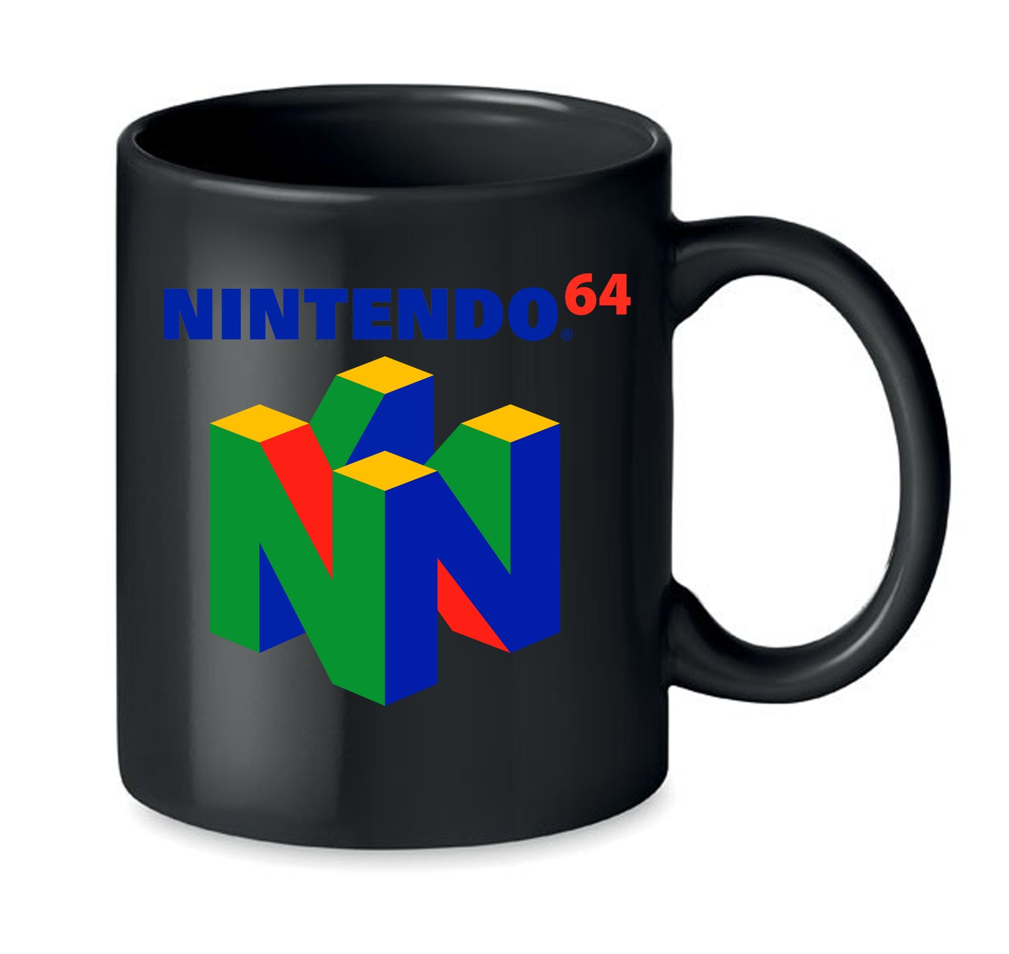Blondie & Brownie Tasse N64 Nintendo Spiele Gamer Retro Nerd Konsole, Keramik, Spülmachinenfest Schwarz