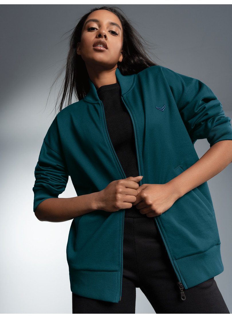 Trigema Sweatjacke TRIGEMA Collegejacke in weicher Sweat-Qualität (1-tlg)