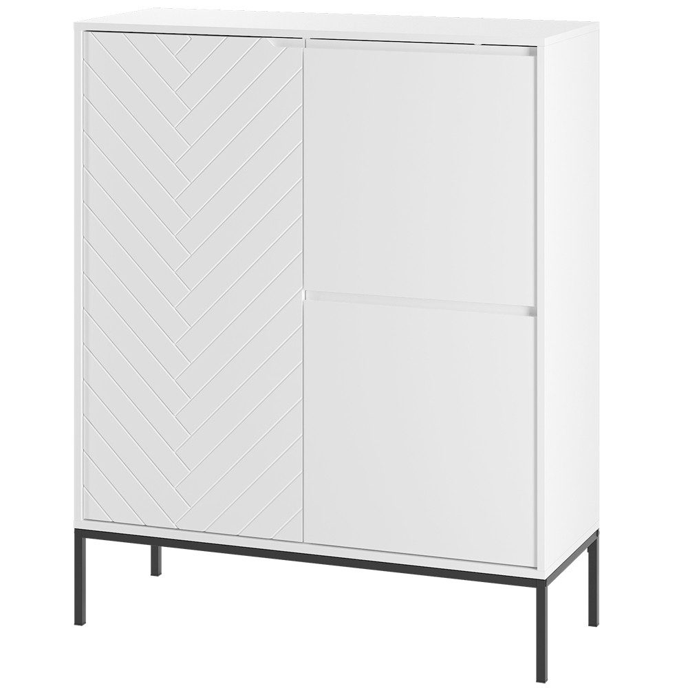 Lomadox Kommode ANGERA-140, Sideboard Wohnzimmerschrank Anrichte Highboard modern in weiß