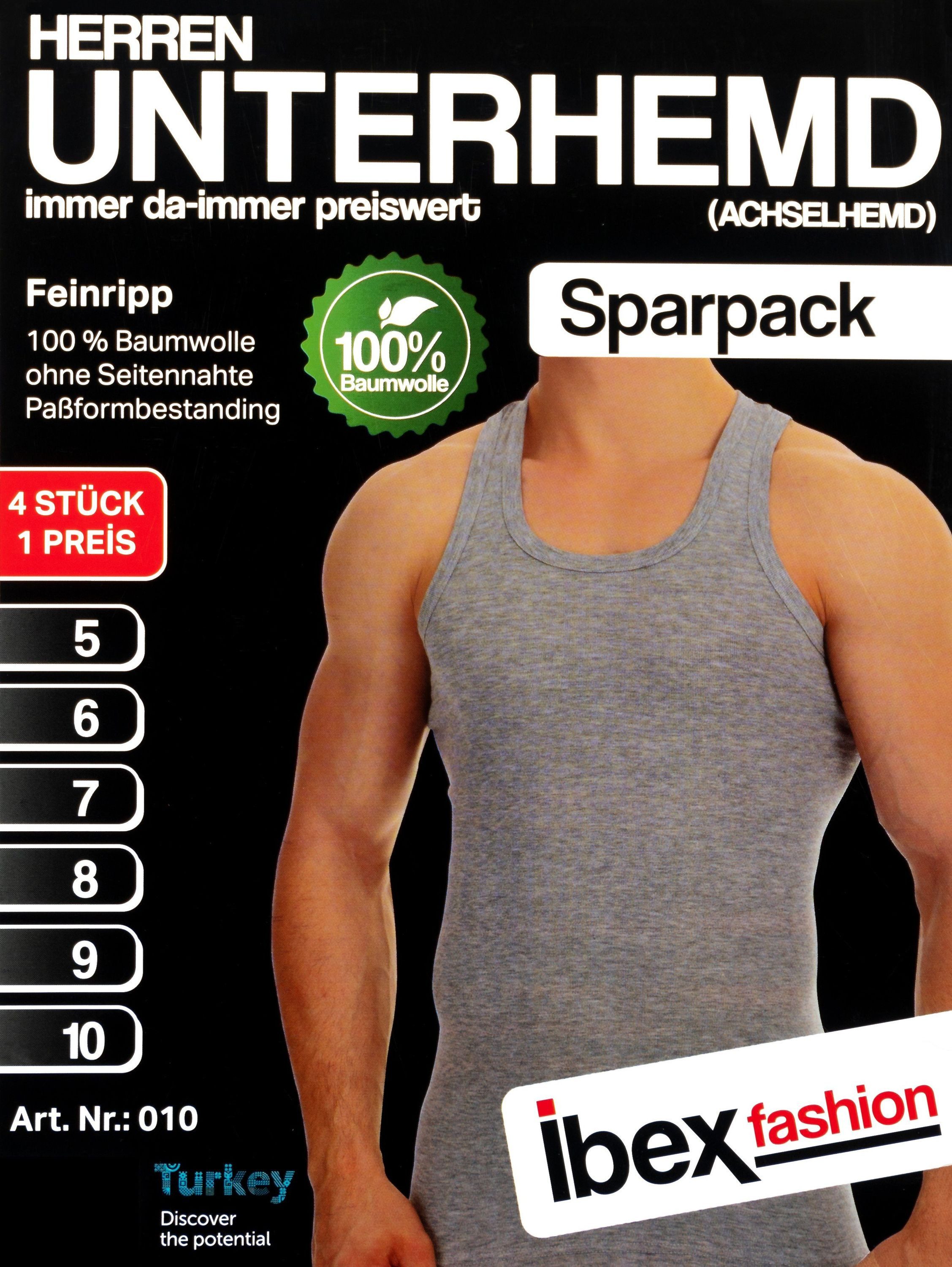 TEXEMP Unterhemd 4er Pack Herren Unterhemd Tank Top Achselhemd Feinripp Bau günstig online kaufen