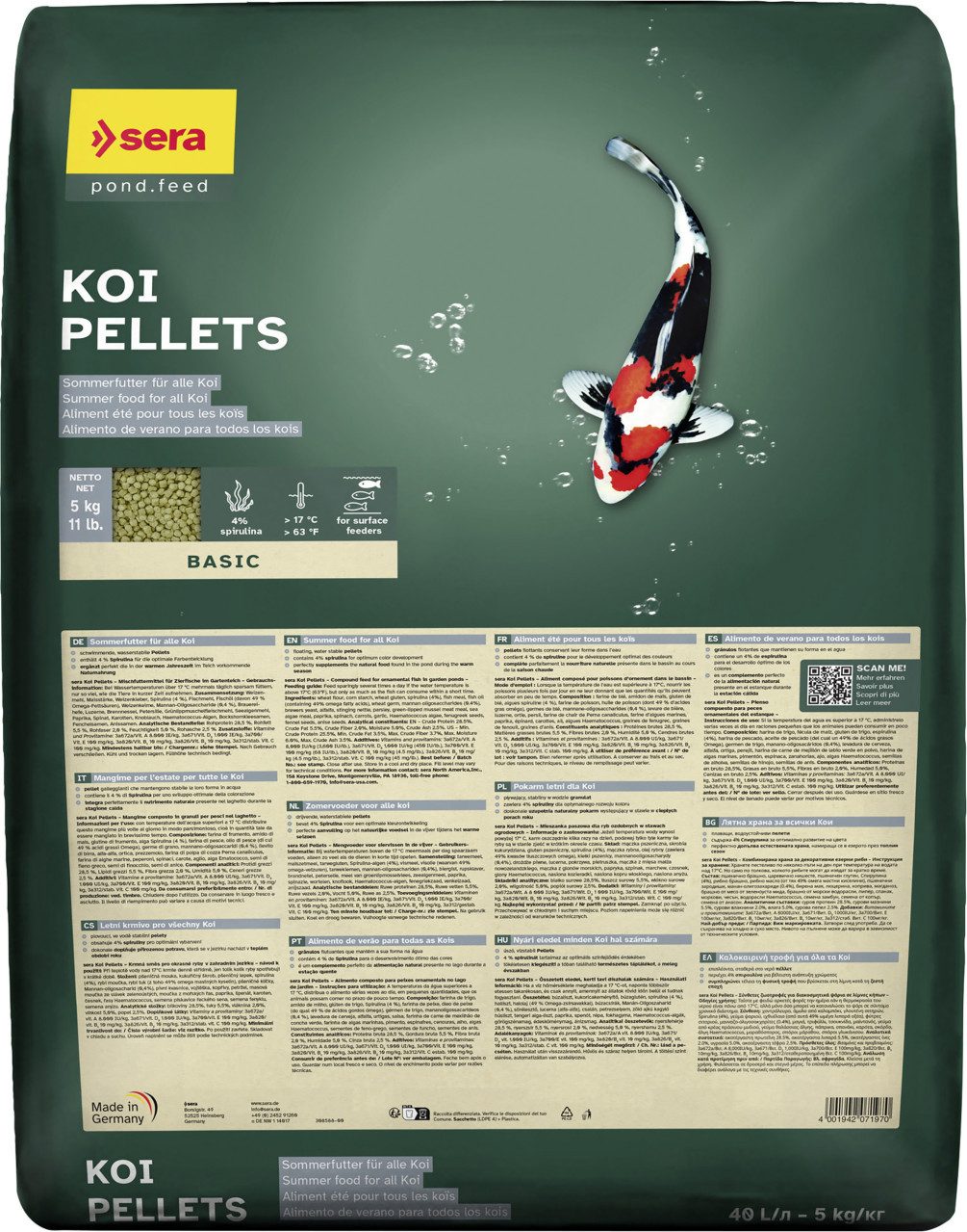 Sera Sera Koifutter Pellets 40 L, für: Fische