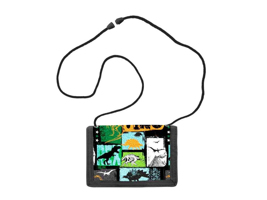 bb Klostermann Brustbeutel Dino-Brustbeutel Kinderbörse mit Sichtfenster, Dinosaurier