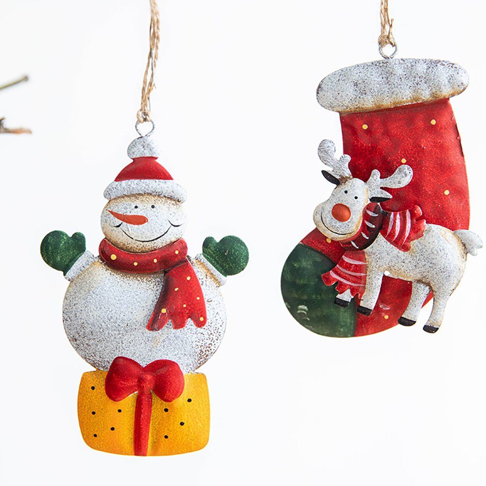 Weihnachts Christbaumschmuck Ornamente Anhänger rot Orbeet Dekoration strumpf Hängende Eisen Weihnachtsbaum