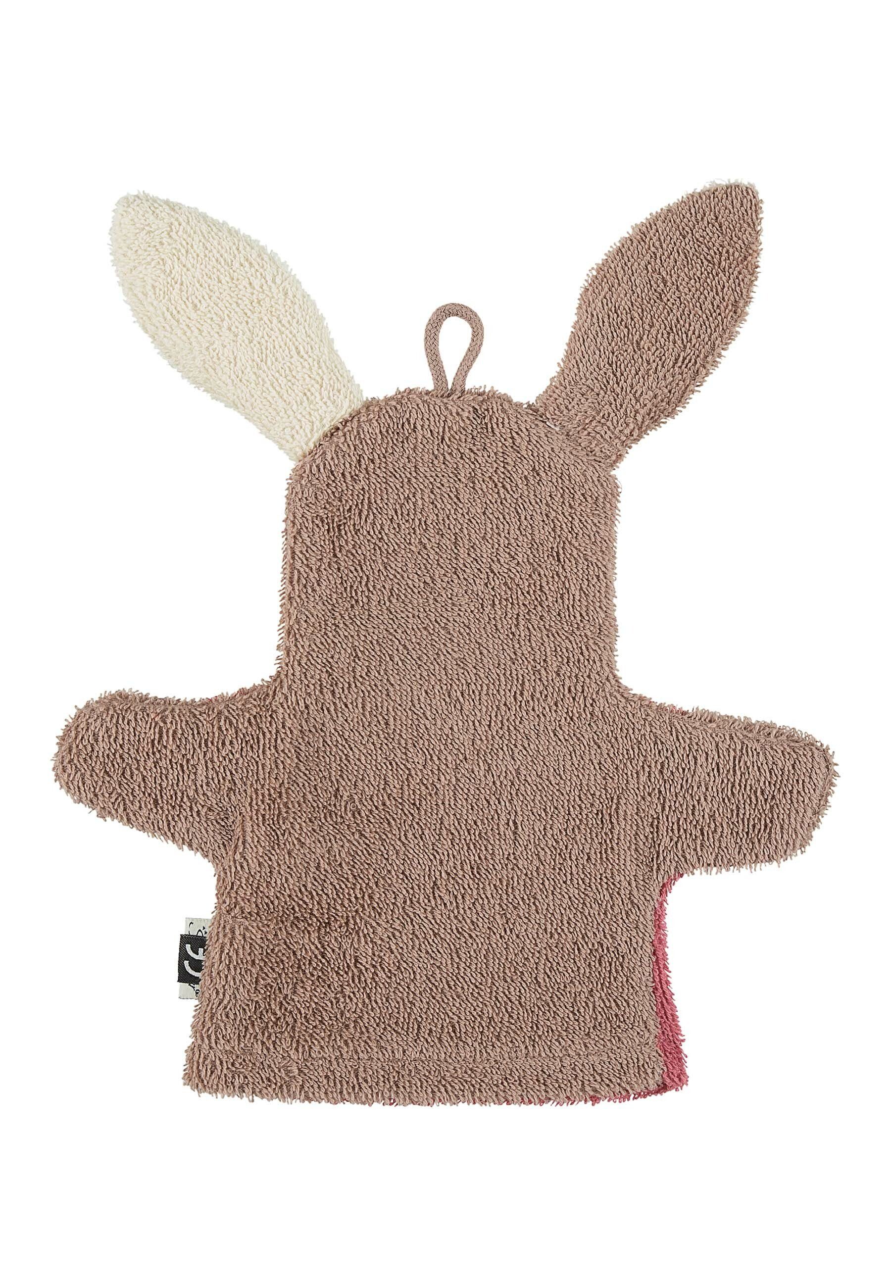 Sterntaler® Waschhandschuh Waschhandschuh ESEL Emmily, Frottee (1-St), 2in1 Waschhandschuh & Handpuppe Emmily aus Frottee – Waschspaß pur!