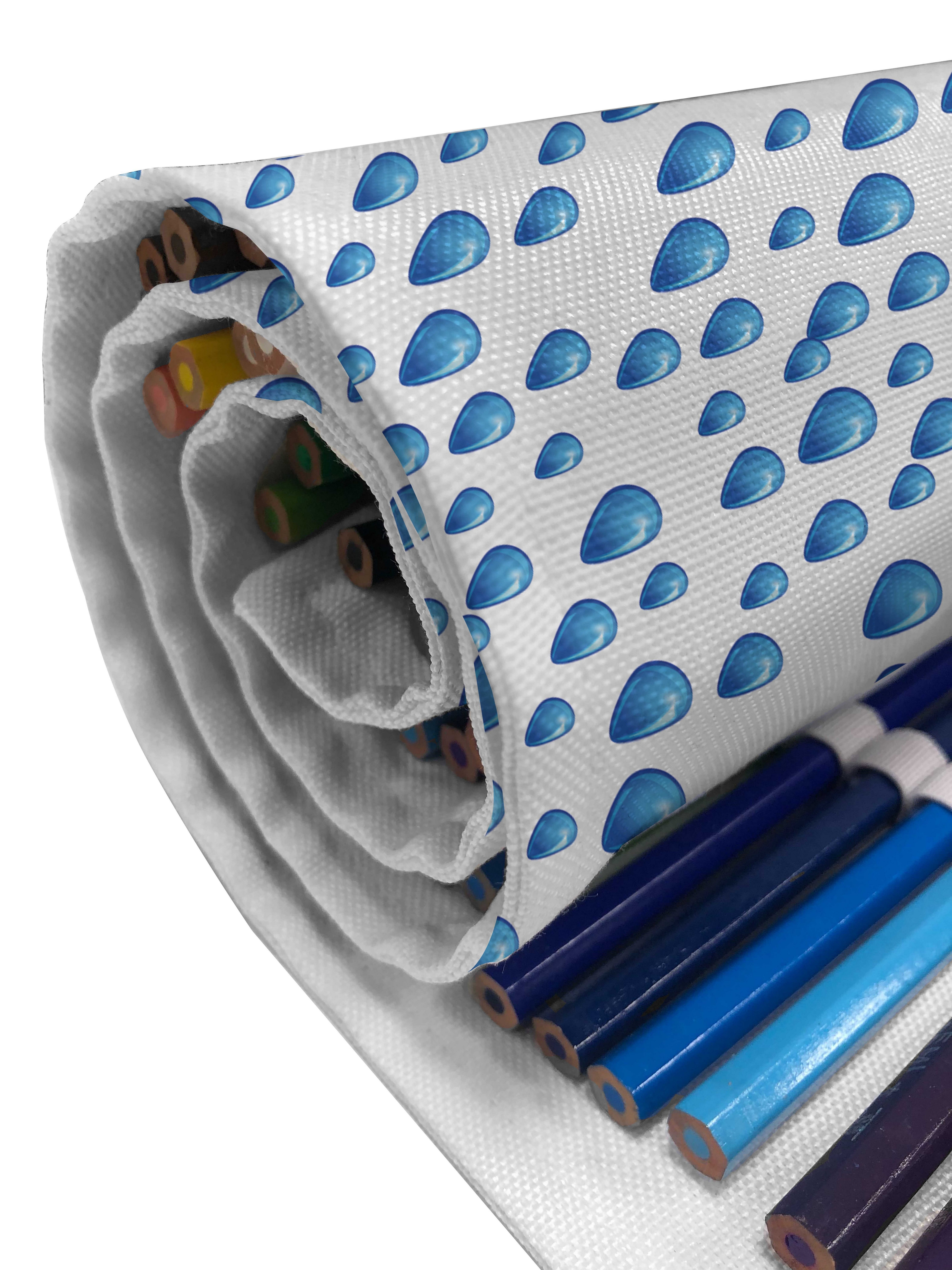 Abakuhaus im weiß Wasser und Stiftablage Regentropfen und Segeltuch Blau tragbar Organizer, Herbst Federmäppchen langlebig Blau